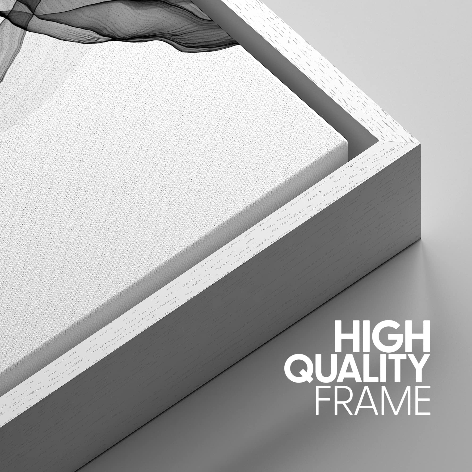 Signwin Framed Canvas Print Wall Art Flowing Gray Smoke Abstract Shapes Digital Art Modern Art Minimalist Relax/Calm Cool For Li