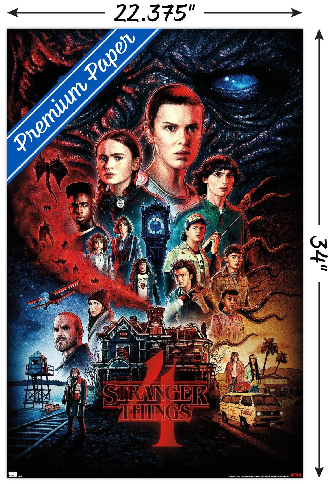 Trends International Netflix Stranger Things: Season 4 - One Sheet Wall Poster, 22.375'' X 34'', Premium Unframed Version