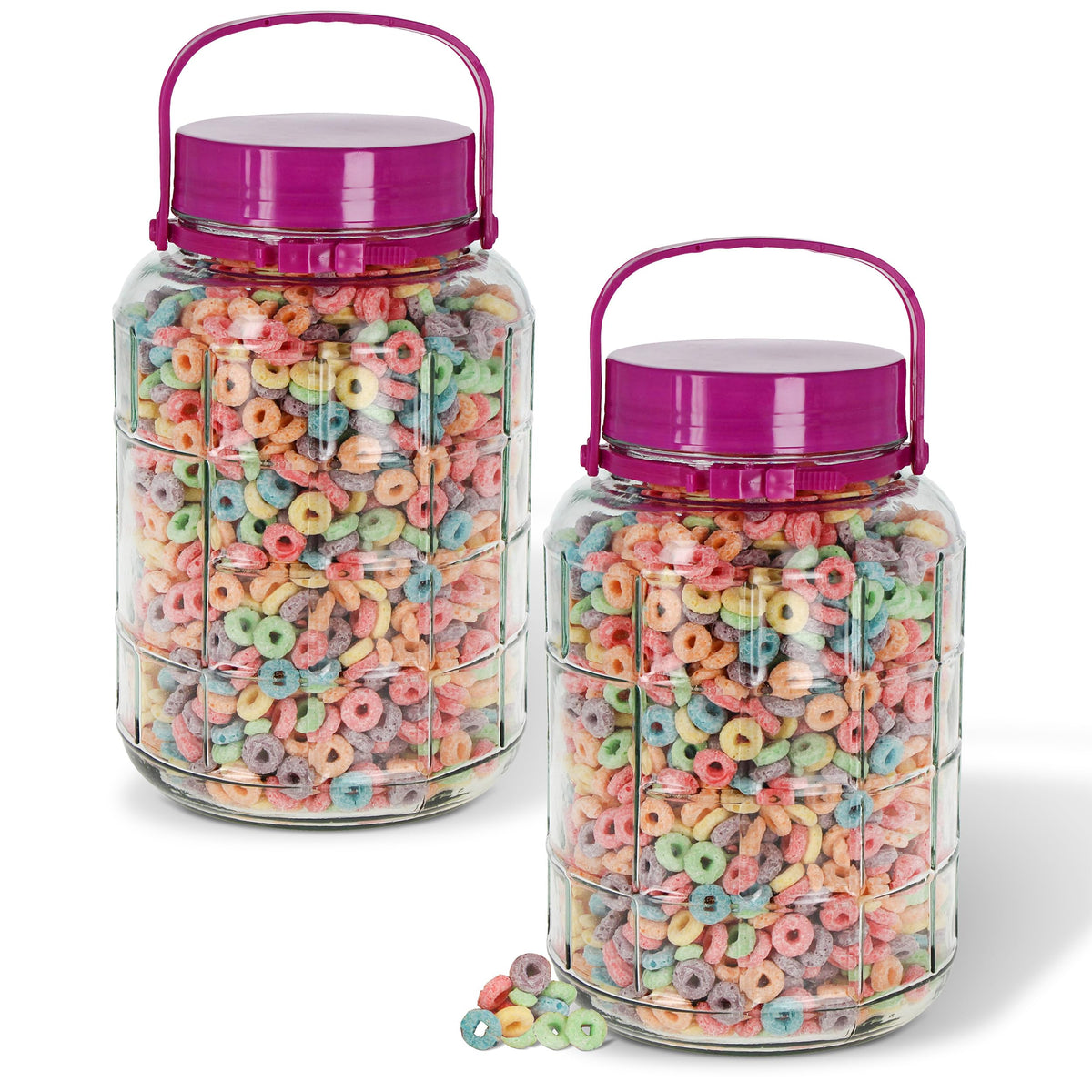 7Penn 1 Gallon Glass Jar With Lid 2 Pack - Wide Mouth Giant Glass Barrel Jar For Pickles, Cookies, And Candy - Airtight Seal Wit