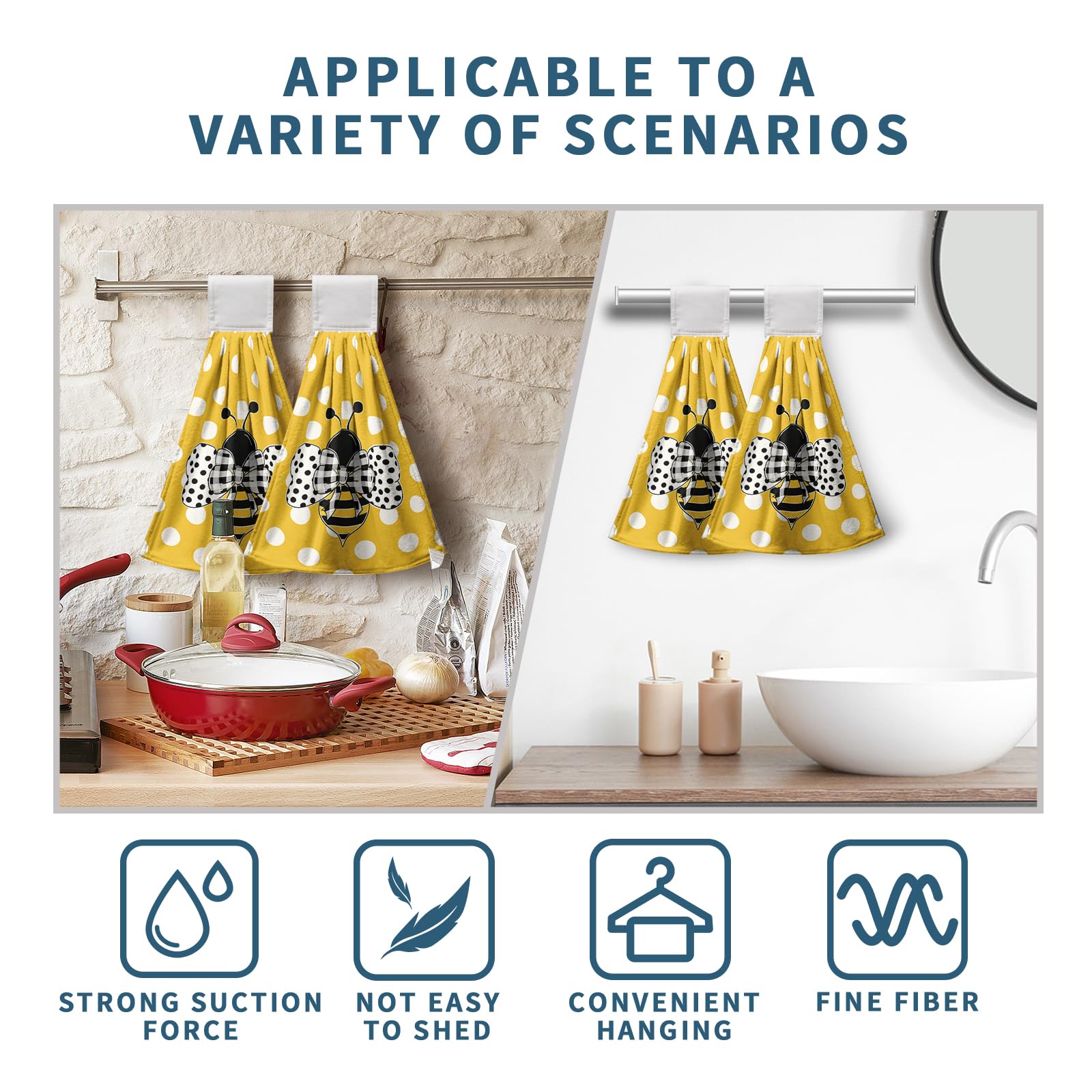 Christmas Tree Hanging Hand Towels Set Of 2 Winter Cardinal Snow Xmas Pine Trees Kitchen Towels With Hanging Loop Nature Forest