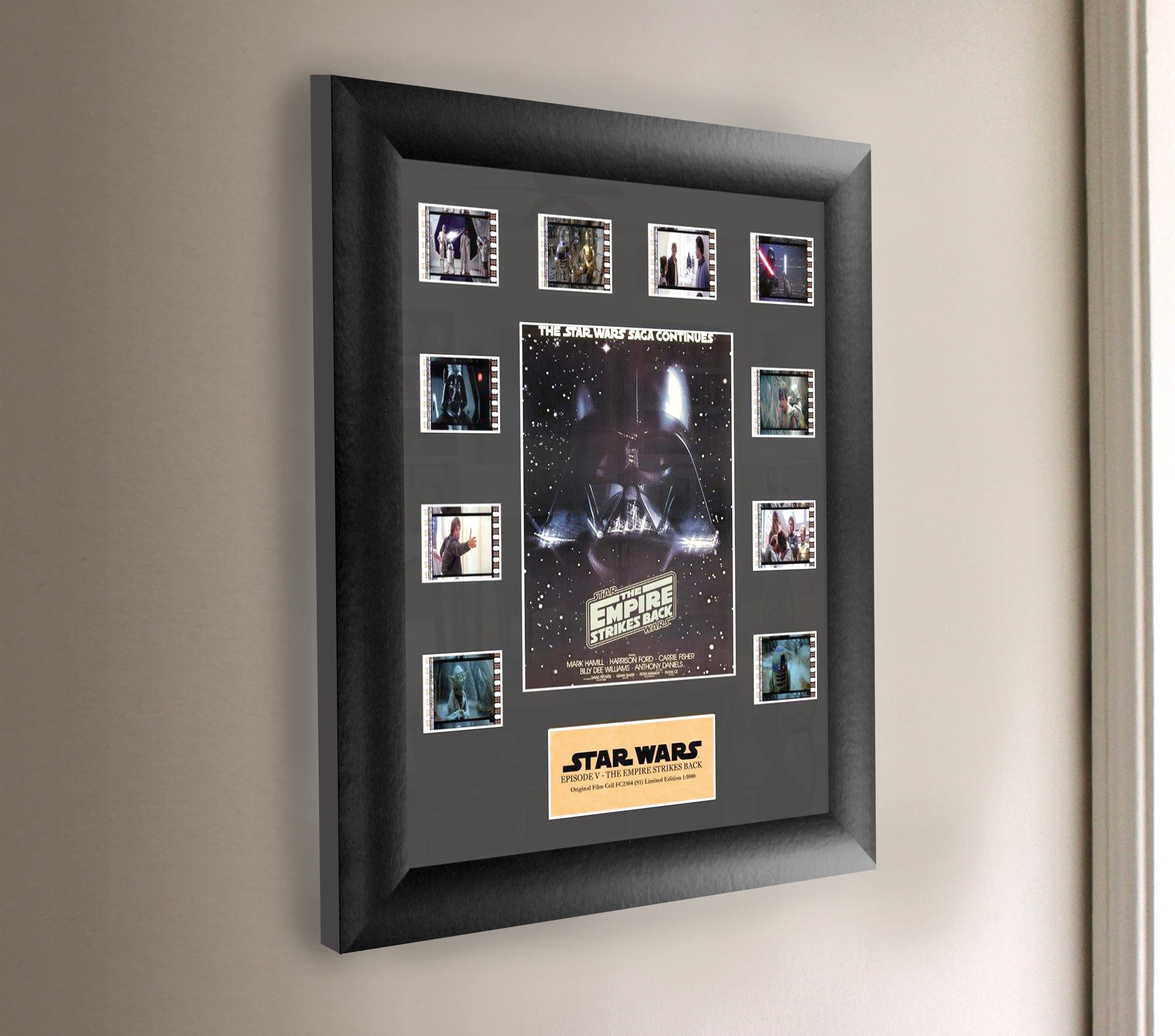 FILMCELLS Star Wars Episode V The Empire Strikes Back 11 x 13 Mini Montage Framed Movie Presentation - Ten (10) 35 mm Film Cells - Limited Edition Officially Licensed Collectible