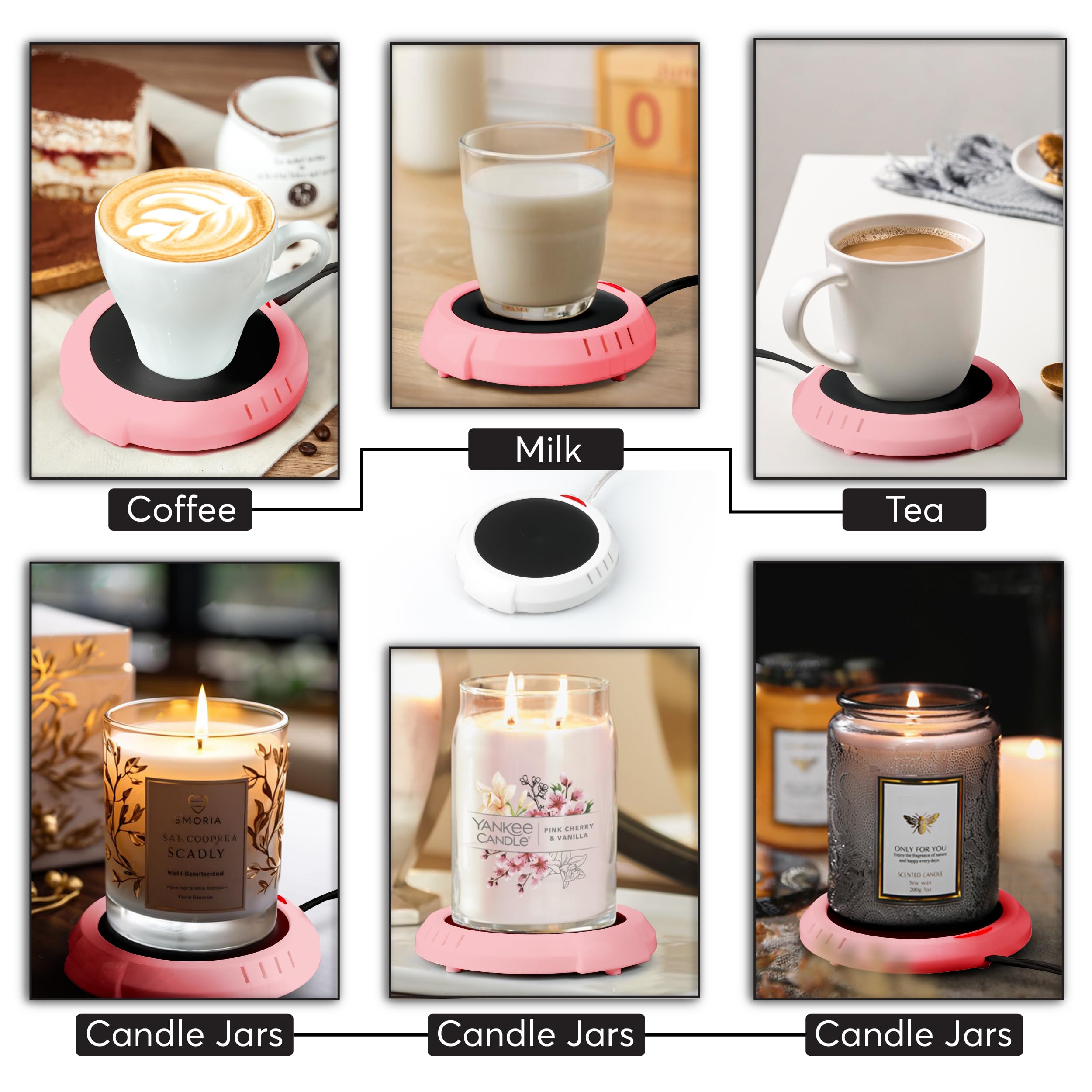 Large Candle Warmer Plate Safely Releases Scents Without A Flame - Used As Candle Jar Warmer, Coffee Warmer, Mug Warmer, Cup War