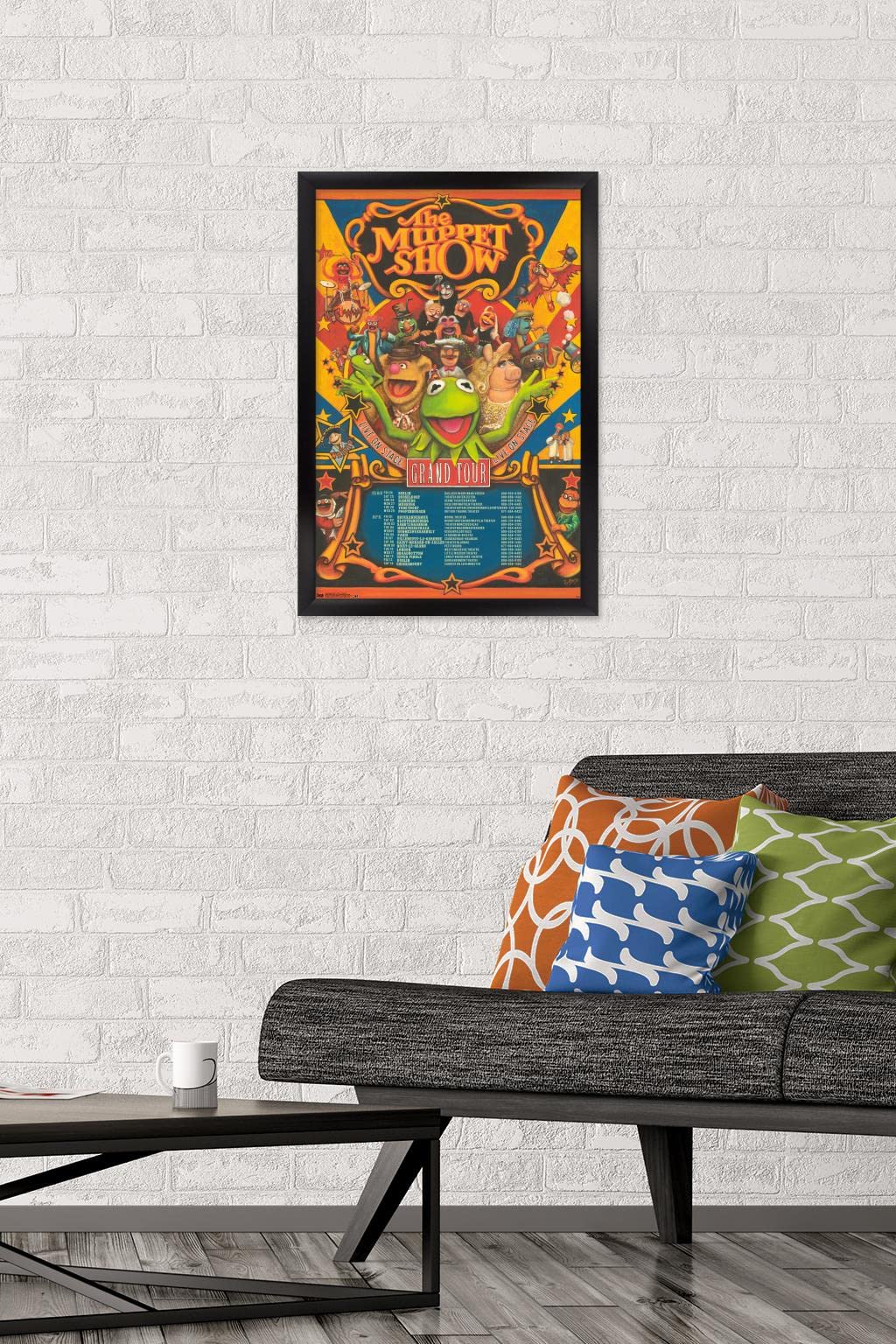 Trends International Disney The Muppets: Most Wanted - Grand Tour Wall Poster, 14.725'' X 22.375'', Black Framed Version