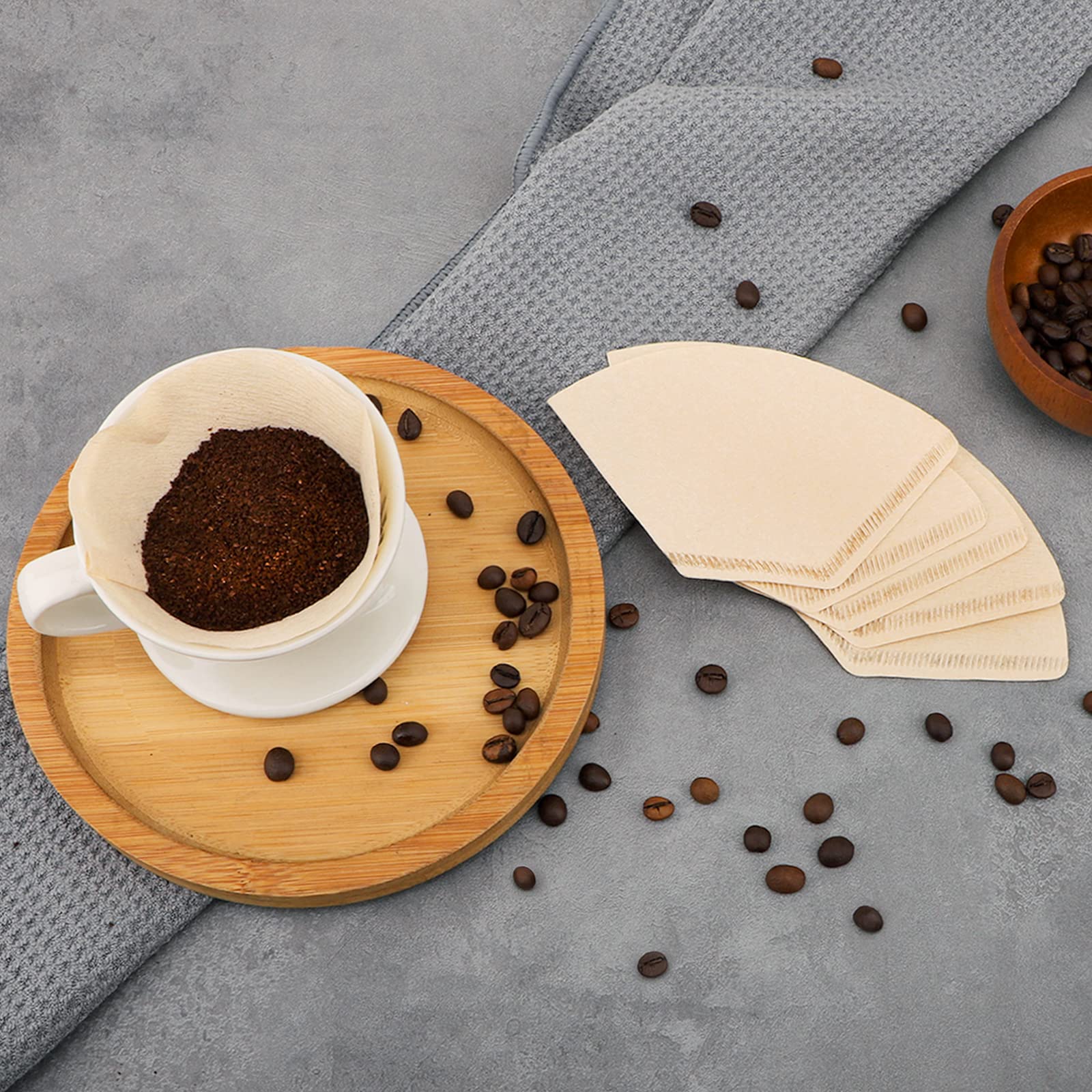 Segarty #1 Coffee Filters Cone, 200 Count Pack Size 1-2 Cup Natural Unbleached Brown Paper Filter Disposable Pour Over Maker Bas