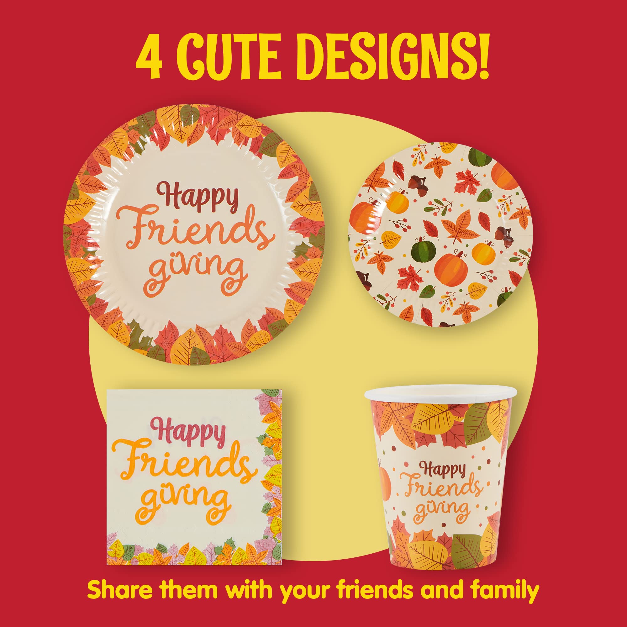 Joyin 120 Pcs Thanksgiving Disposable Dinnerware Dinner Plate, Thanksgiving Paper Plates And Napkins Sets, Thanksgiving Party Fa