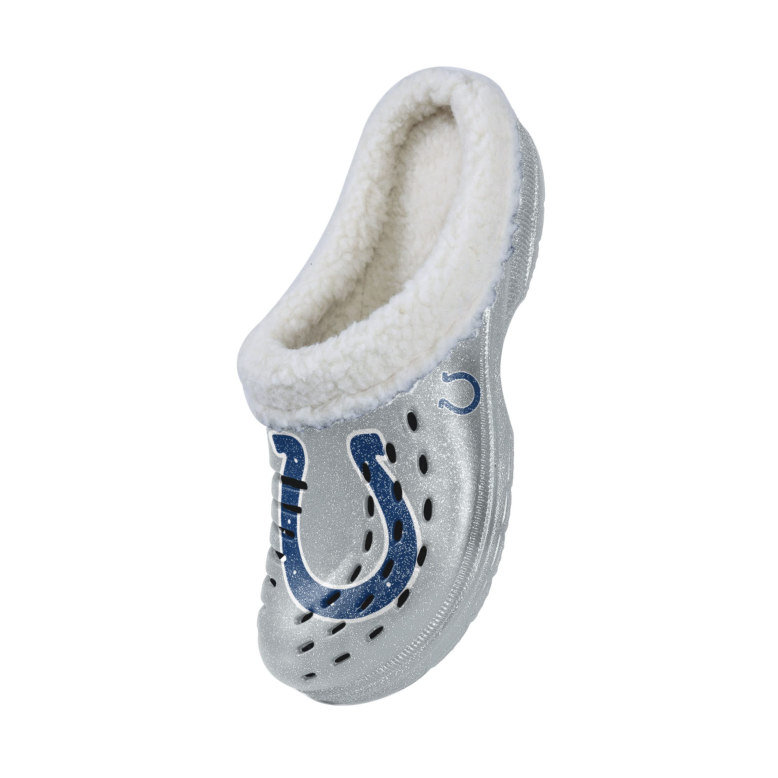 Indianapolis Colts Nfl Womens Sherpa Lined Glitter Clog - S