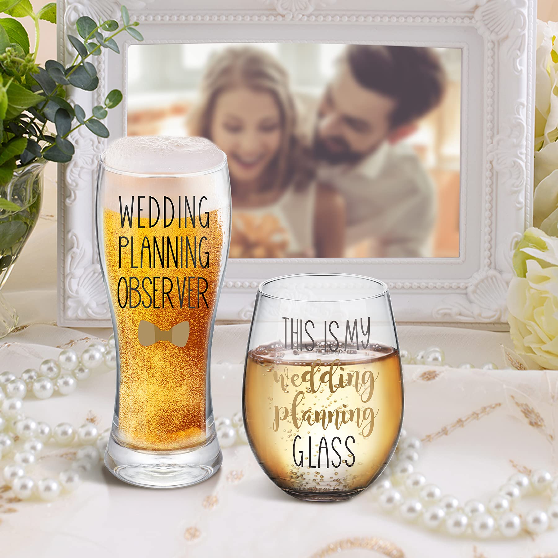 This Is My Wedding Planning Glass Set, Engagement Gift For Couples, Mr & Mrs Gift, Anniversary, Wedding Gift For Newlyweds, Brid