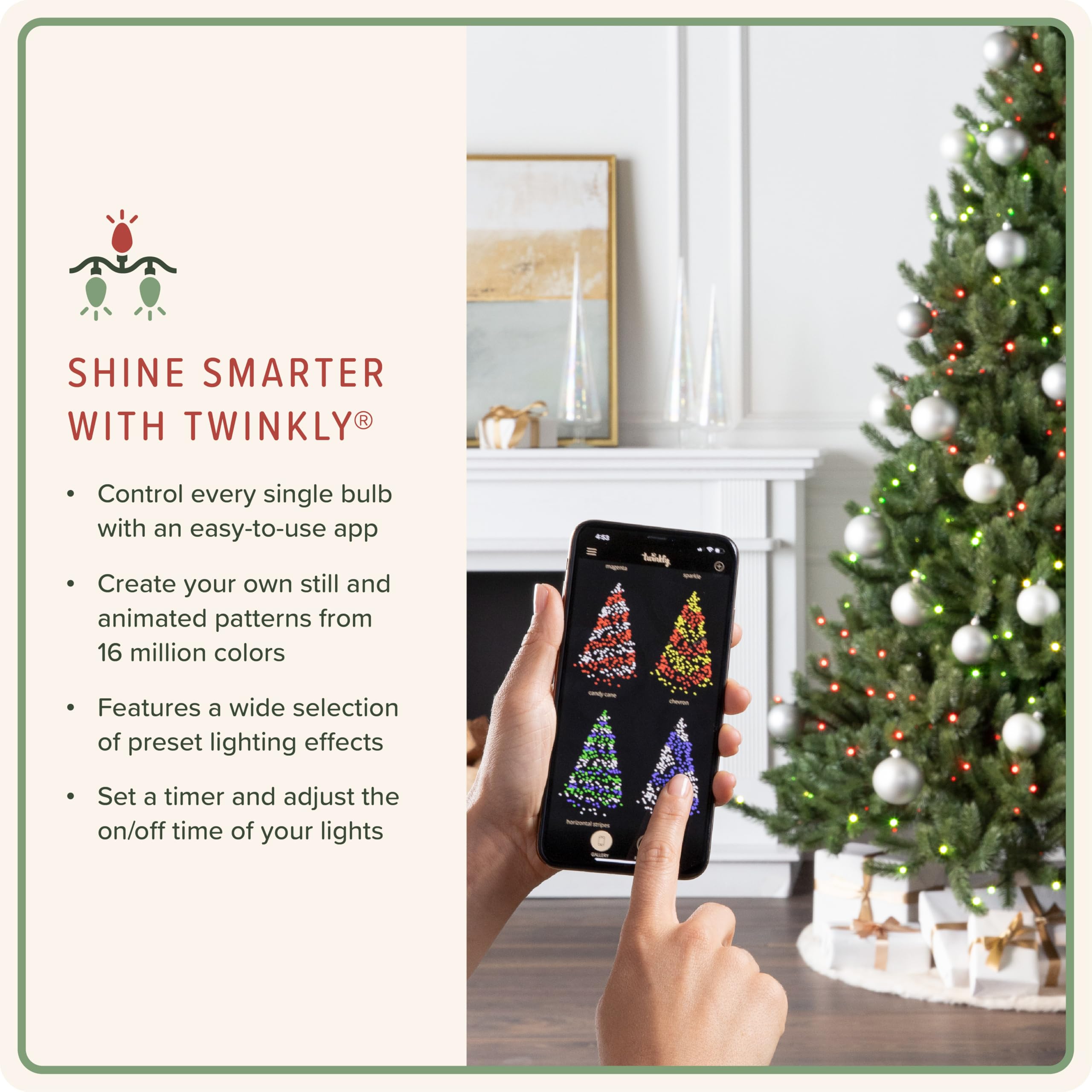 Treetopia Virginia Fir - Artificial Indoor Christmas Tree, Hinge Branches, Holiday Decor, Twinkly, 6ft