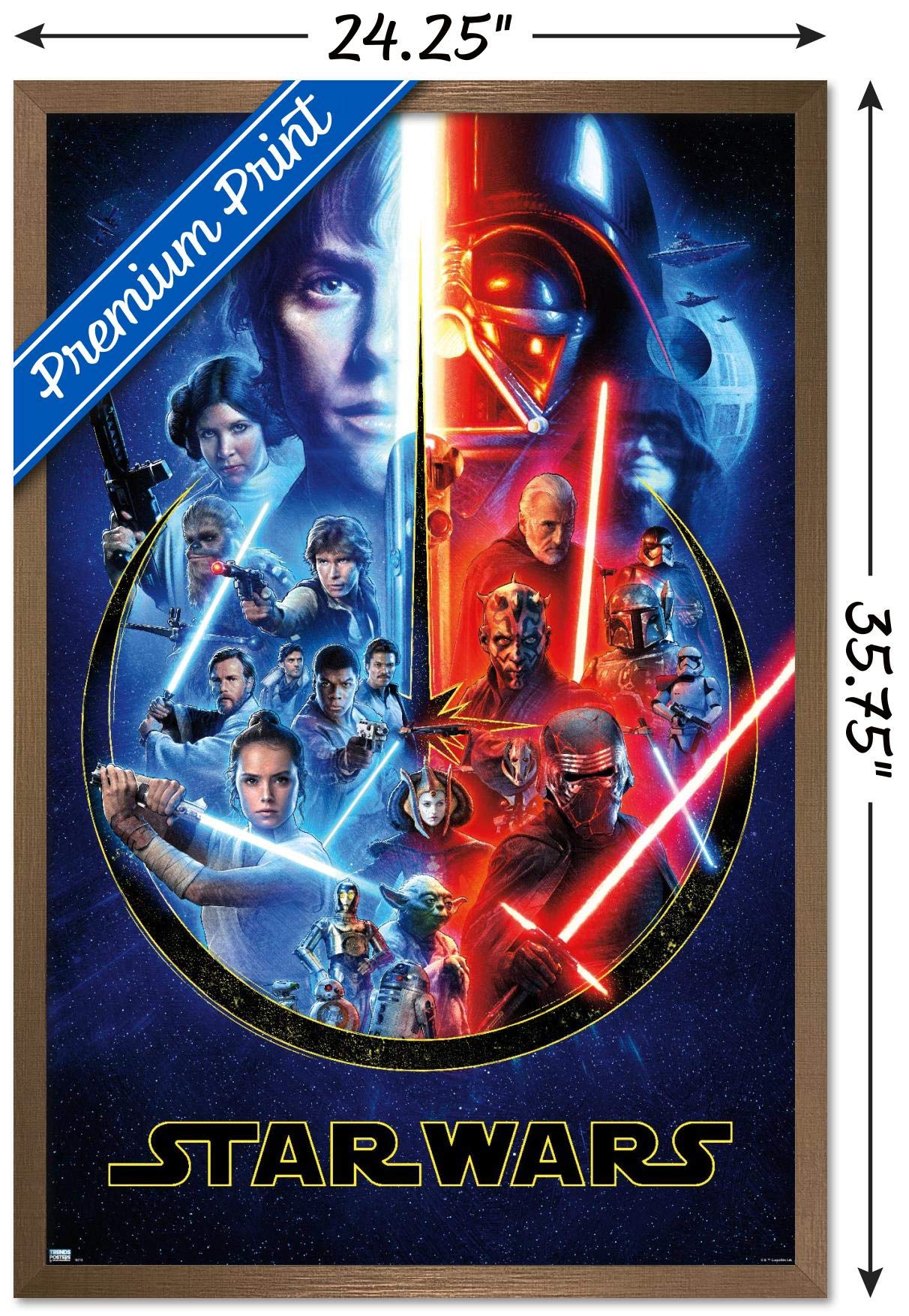 Trends International Star Wars - Skywalker Saga Wall Poster, 22.375'' X 34'', Bronze Framed Version