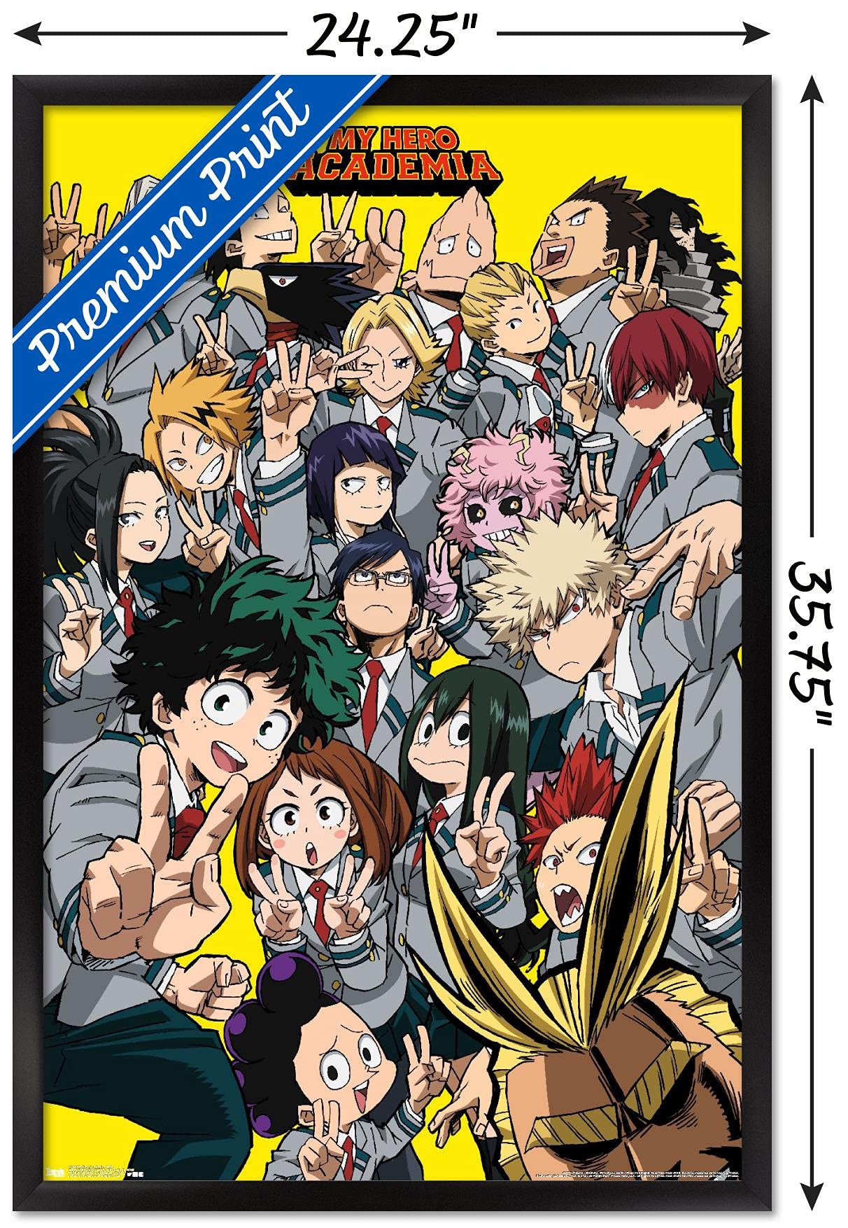 Trends International My Hero Academia - Selfie Wall Poster, 22.375'' X 34'', Black Framed Version