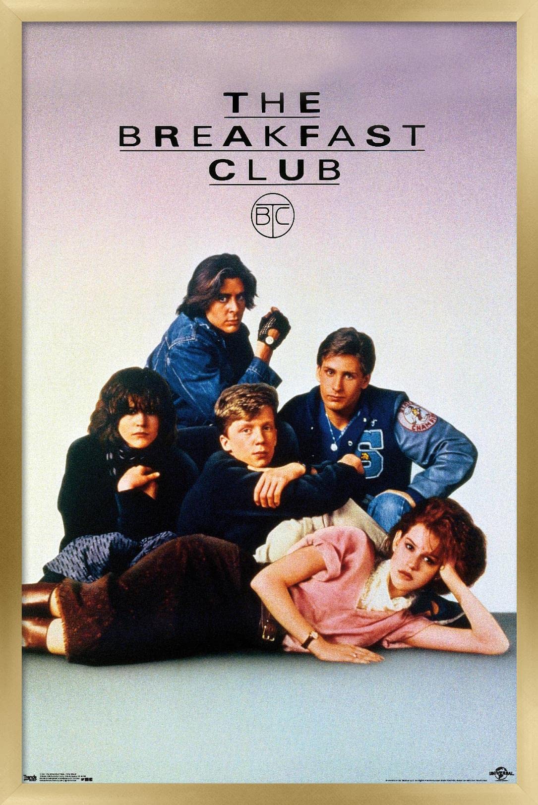 Trends International The Breakfast Club - One Sheet Wall Poster, 14.725'' X 22.375'', Gold Framed Version