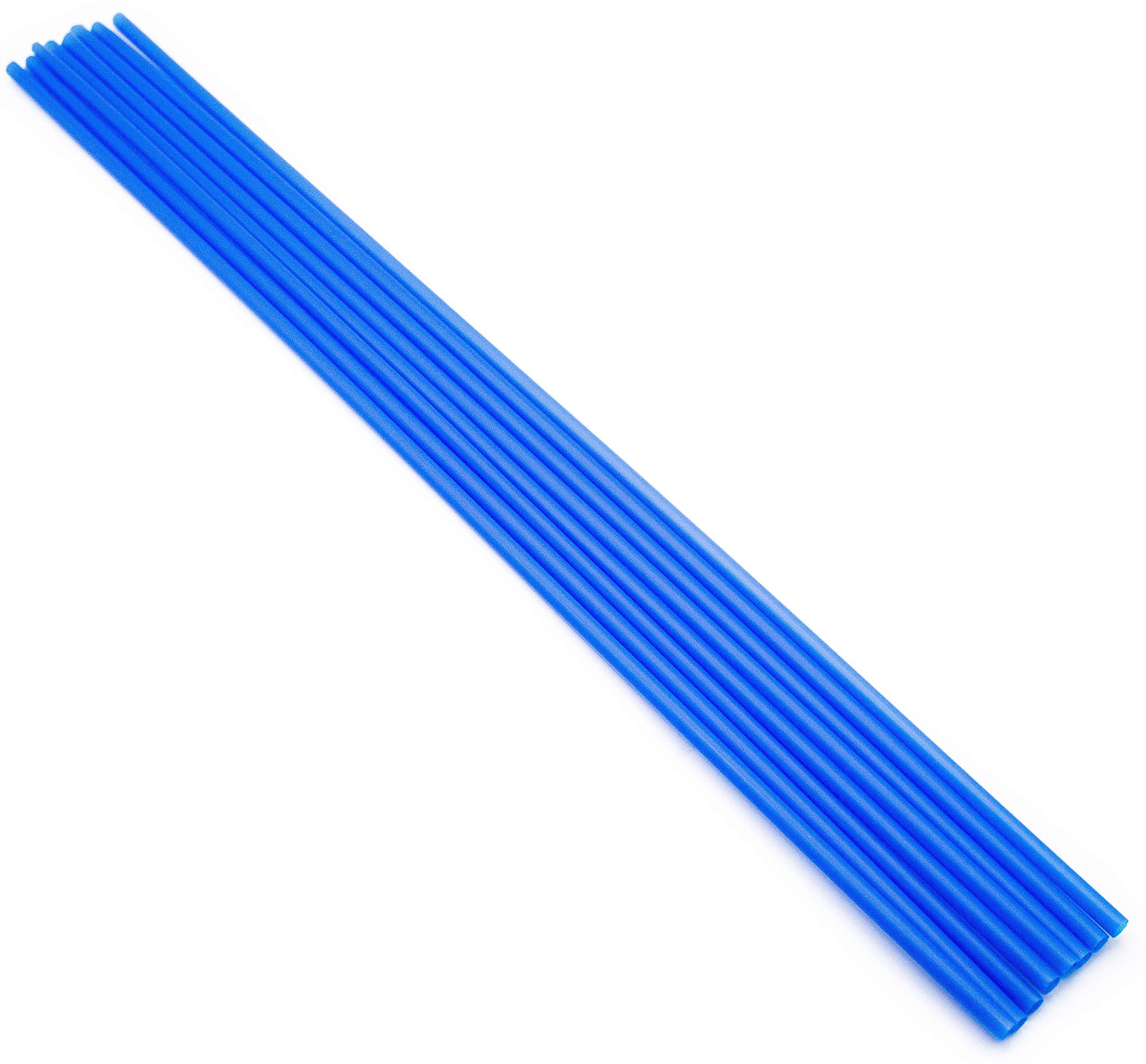 Made In Usa Pack Of 250 Unwrapped Bpa-Free Plastic Slim Extra Long Drinking Straws (Blue - 18'' X 0.21'')
