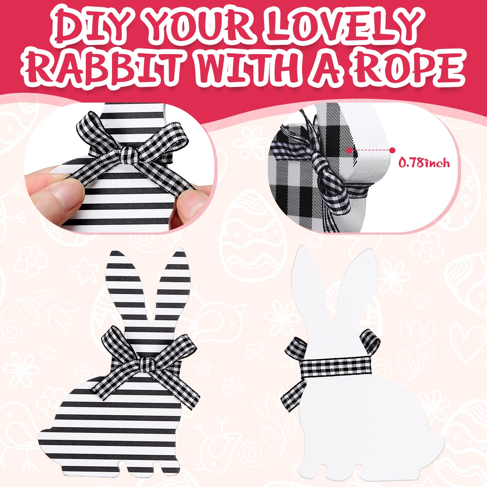 4 Pcs Easter Bunny Table Wooden Signs Bunny Shaped Farmhouse Decor Spring Bunny Wood Tabletop Easter Decorations Easter Bunny Di