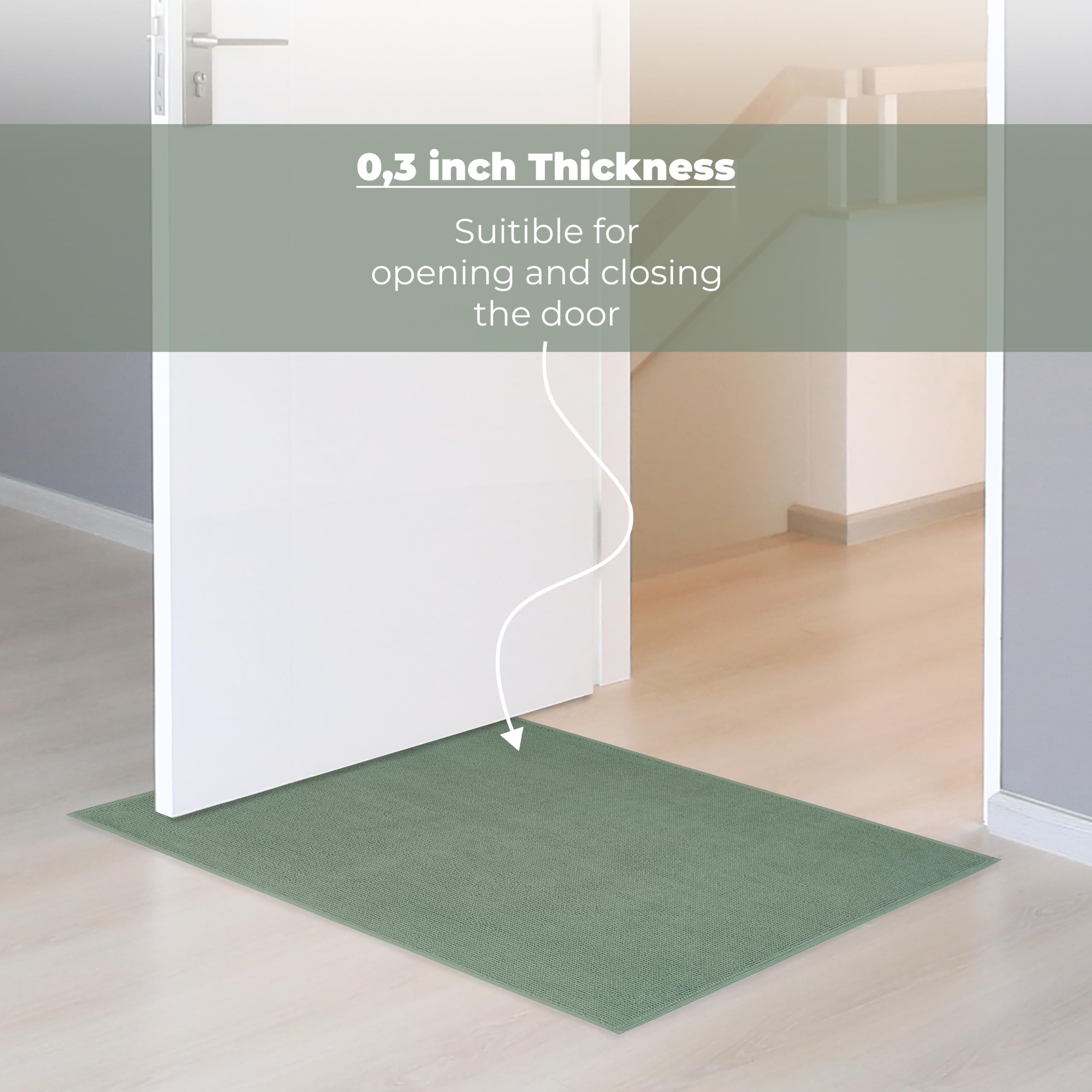 Cotton Paradise Bath Rug for Bathroom  17x24 inch 100% Cotton Non Slip Bath Mat Rug  Soft Absorbent Machine Washable  Sage Green Bath Rug