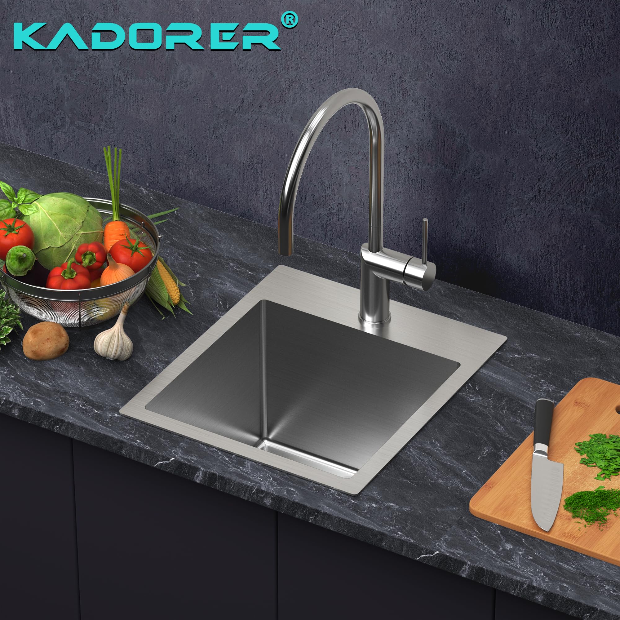 13 X 15 Inch Drop In Bar Sink, Small Kitchen Sink Single Bowl Topmount Bar Prep Sink 18 Gauge Stainless Steel Bar Sink With Bask