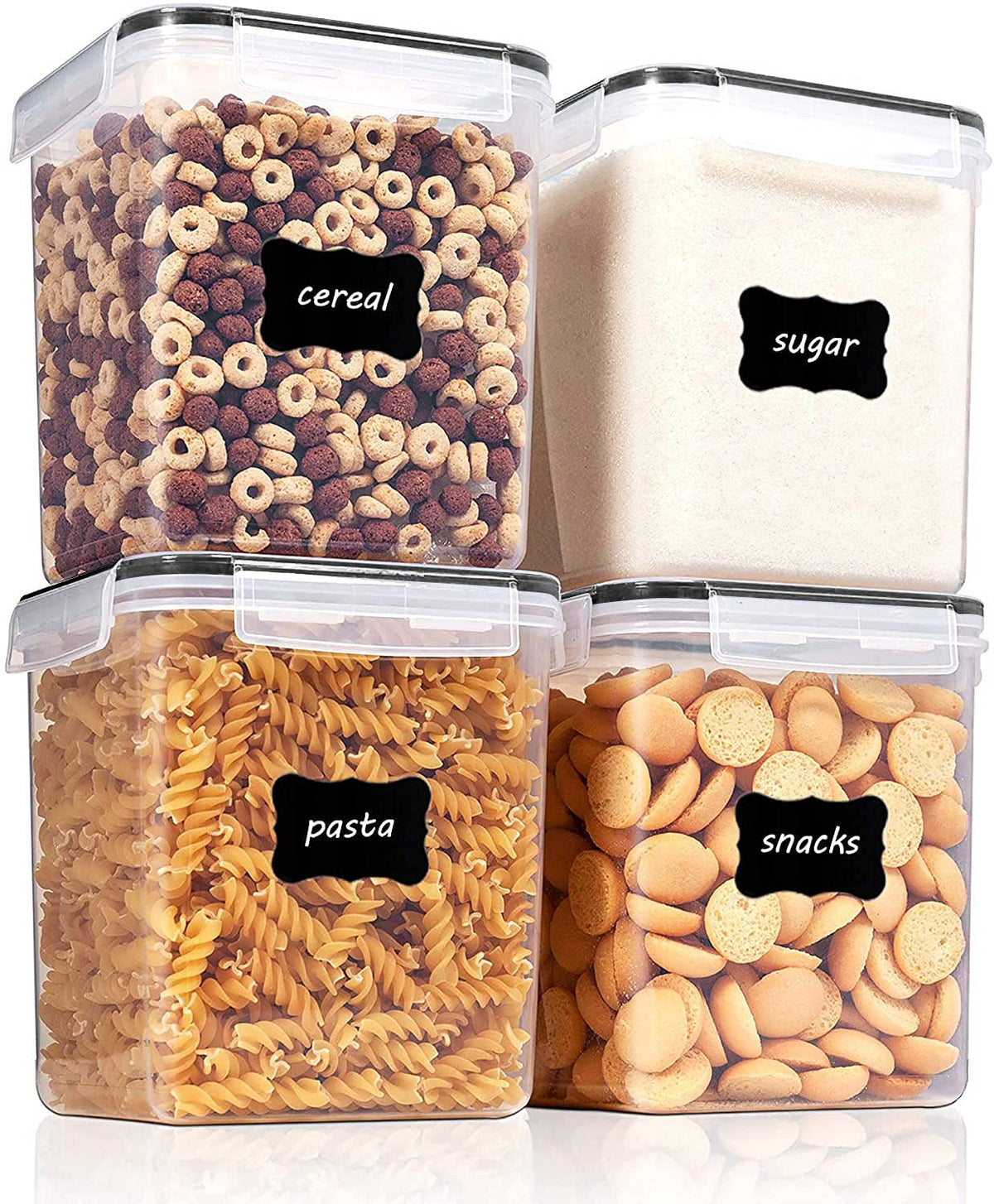 Vtopmart Food Storage Containers 2.5L / 84.5Oz, 4 Pieces Bpa Free Plastic Airtight Food Storage Containers For Flour, Sugar, Bak