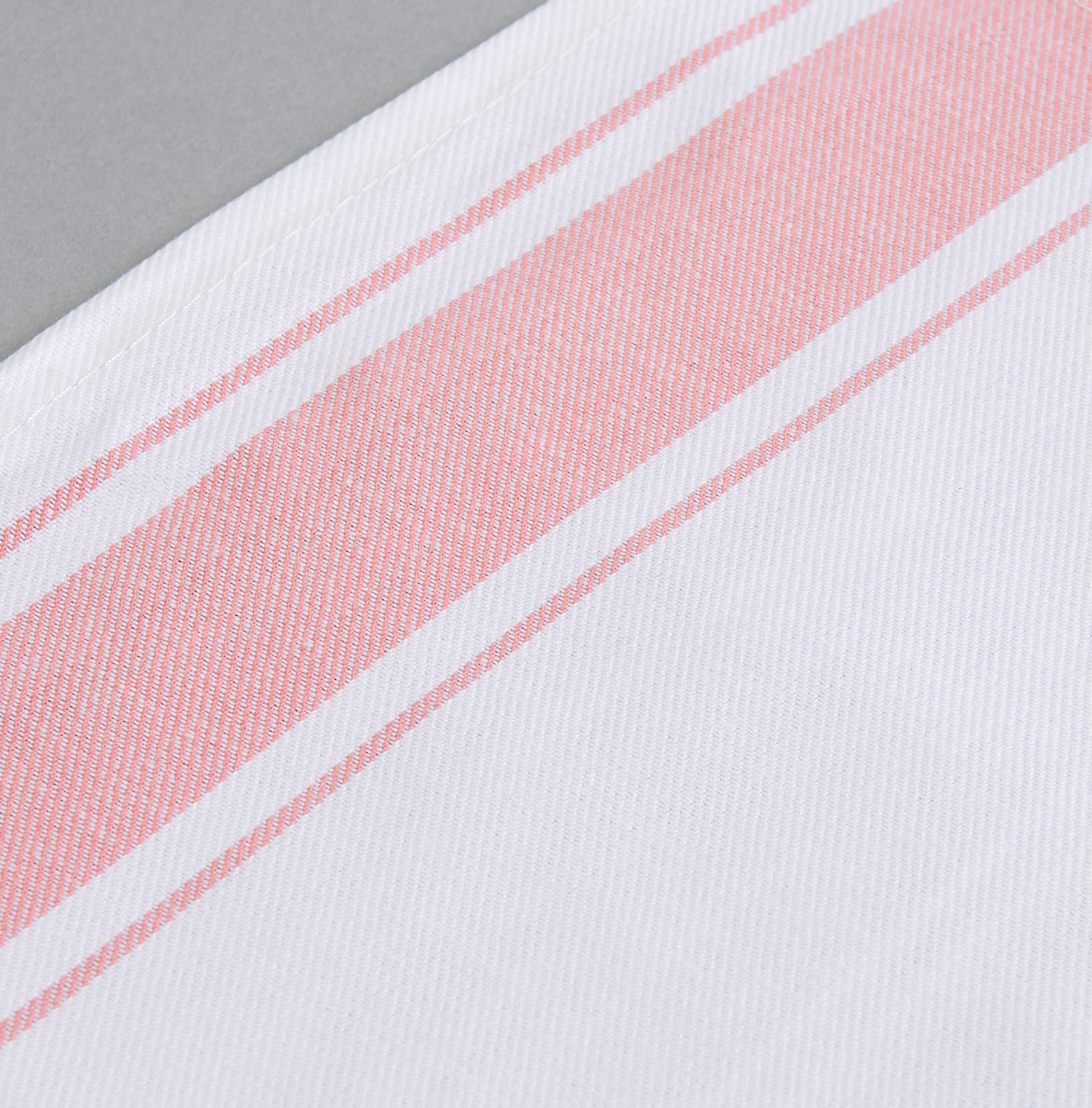 Kozy Kitchen Bistro Stripe Napkins, 100% Cotton 20-Inch By 20-Inch Napkin, Pink Stripe Cloth Napkin (Pink, 6)