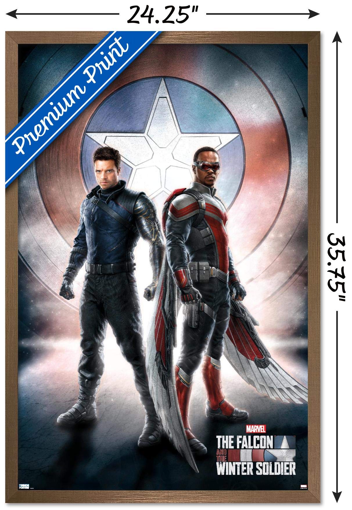Trends International Marvel Television - Falcon And Winter Soldier - One Sheet Wall Poster, 22.375'' X 34'', Bronze Framed Versi