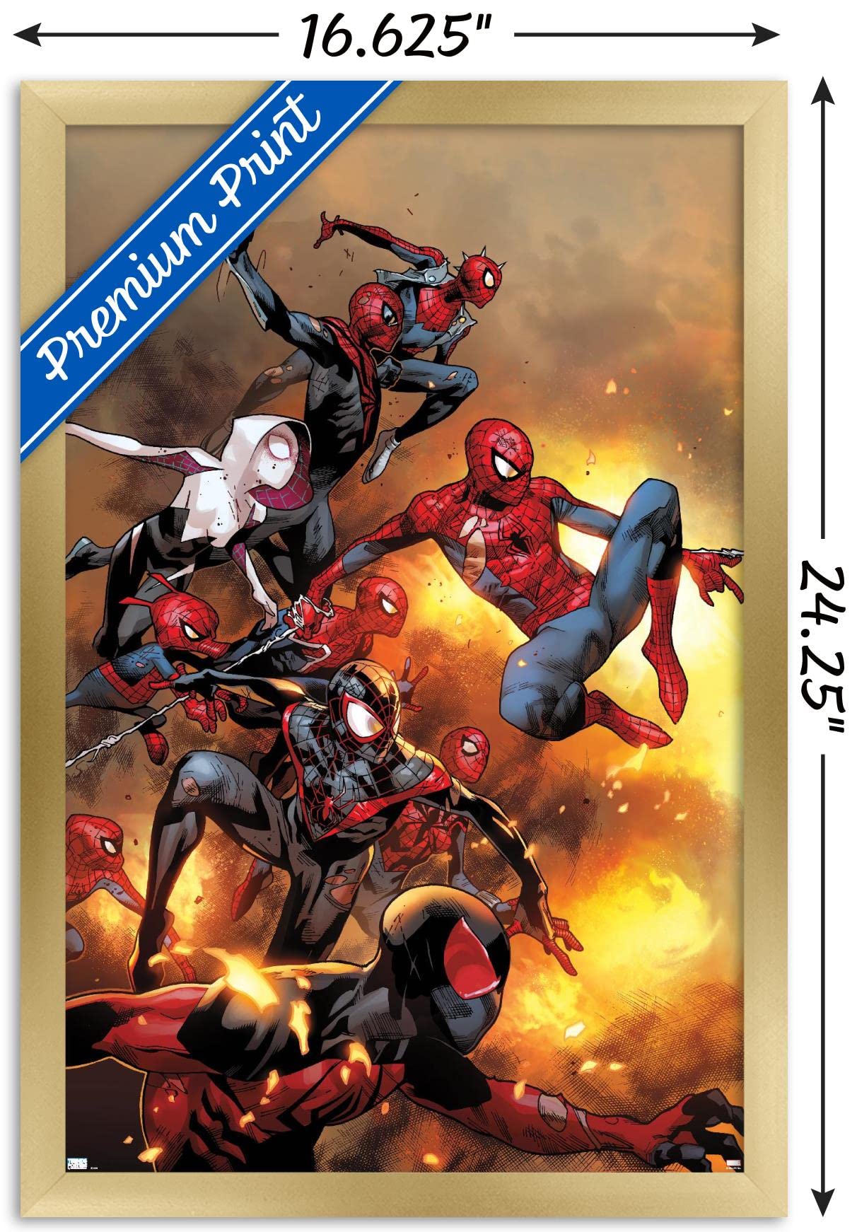 Trends International Marvel Comics - Spider-Verse - The Amazing Spider-Man #13 Wall Poster, 14.72'' X 22.37'', Gold Framed Versi