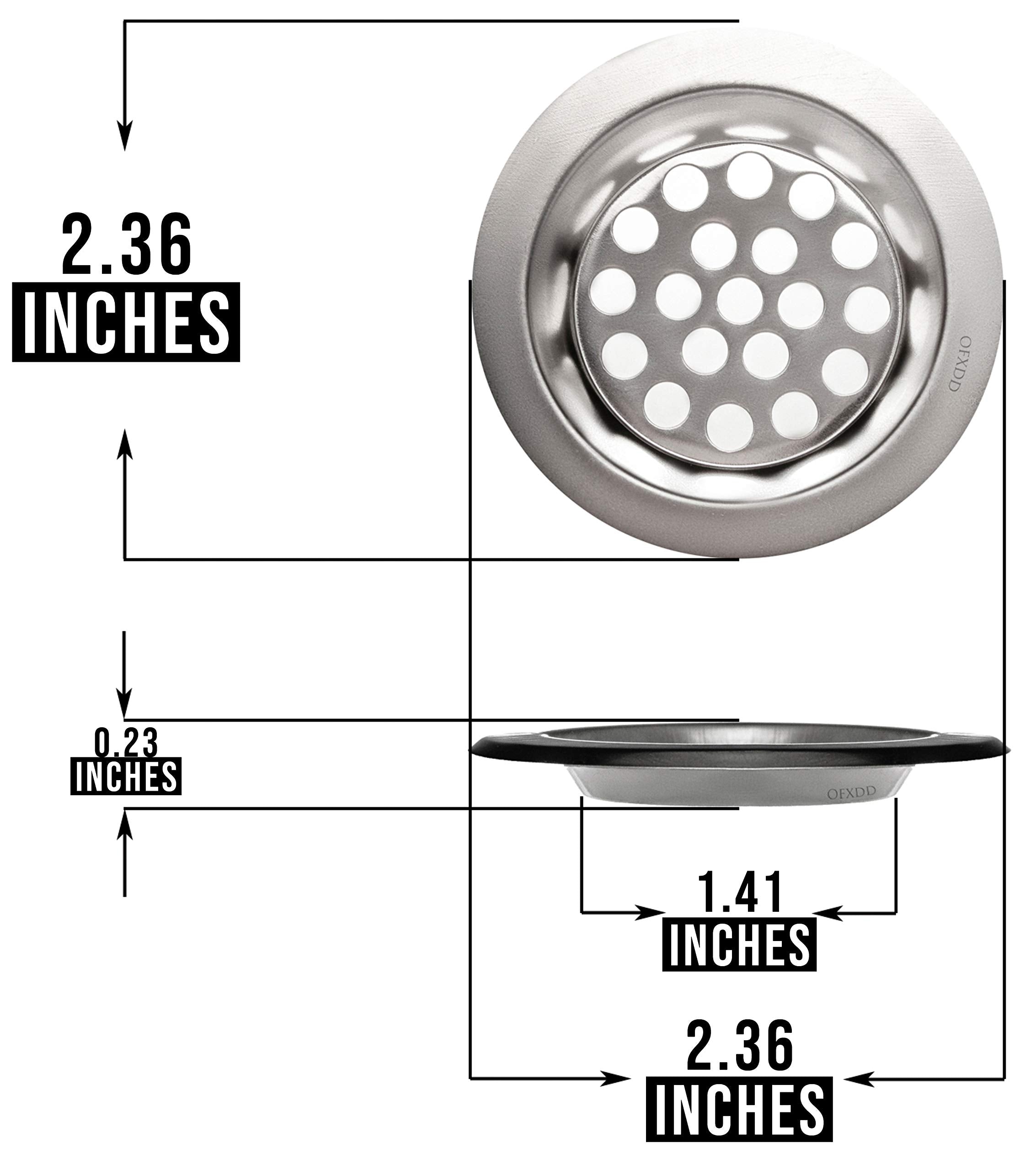 Sink Strainer 2.5 Inch - Sink Hair Catcher For Kitchen & Bathroom - Tub & Sink Drain Protector From Food, Waste, Hair, Stainless