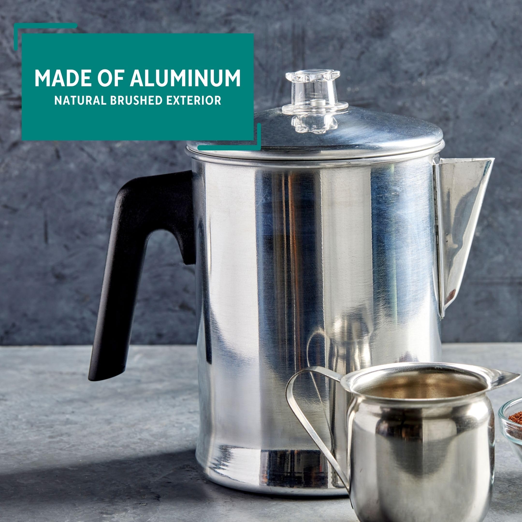 Mirro 9 Cup Aluminum Coffee Percolator For Indoor And Outdoor, Camping Use, Silver (Mir-50021)