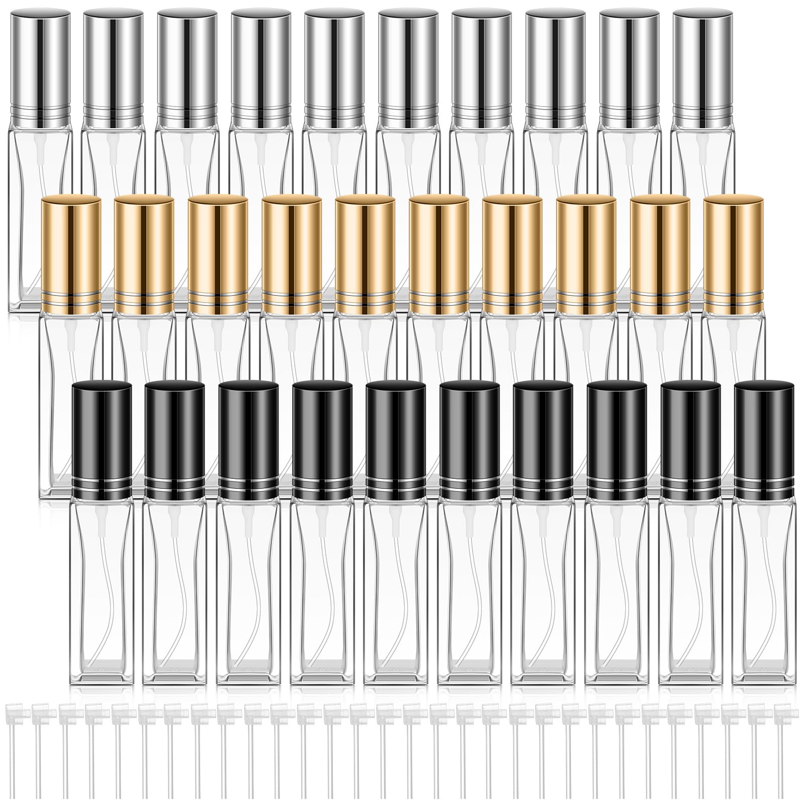 Domensi 30 Pcs 20 Ml Glass Refillable Perfume Bottles Travel Perfume Atomizer No Leak Perfume Spray Bottle Mini Perfume Decanter