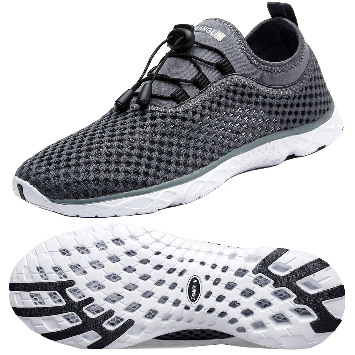 Zhuanglin Womens Quick Drying Aqua Water Shoes,Darkgrey,7 B(M) Us