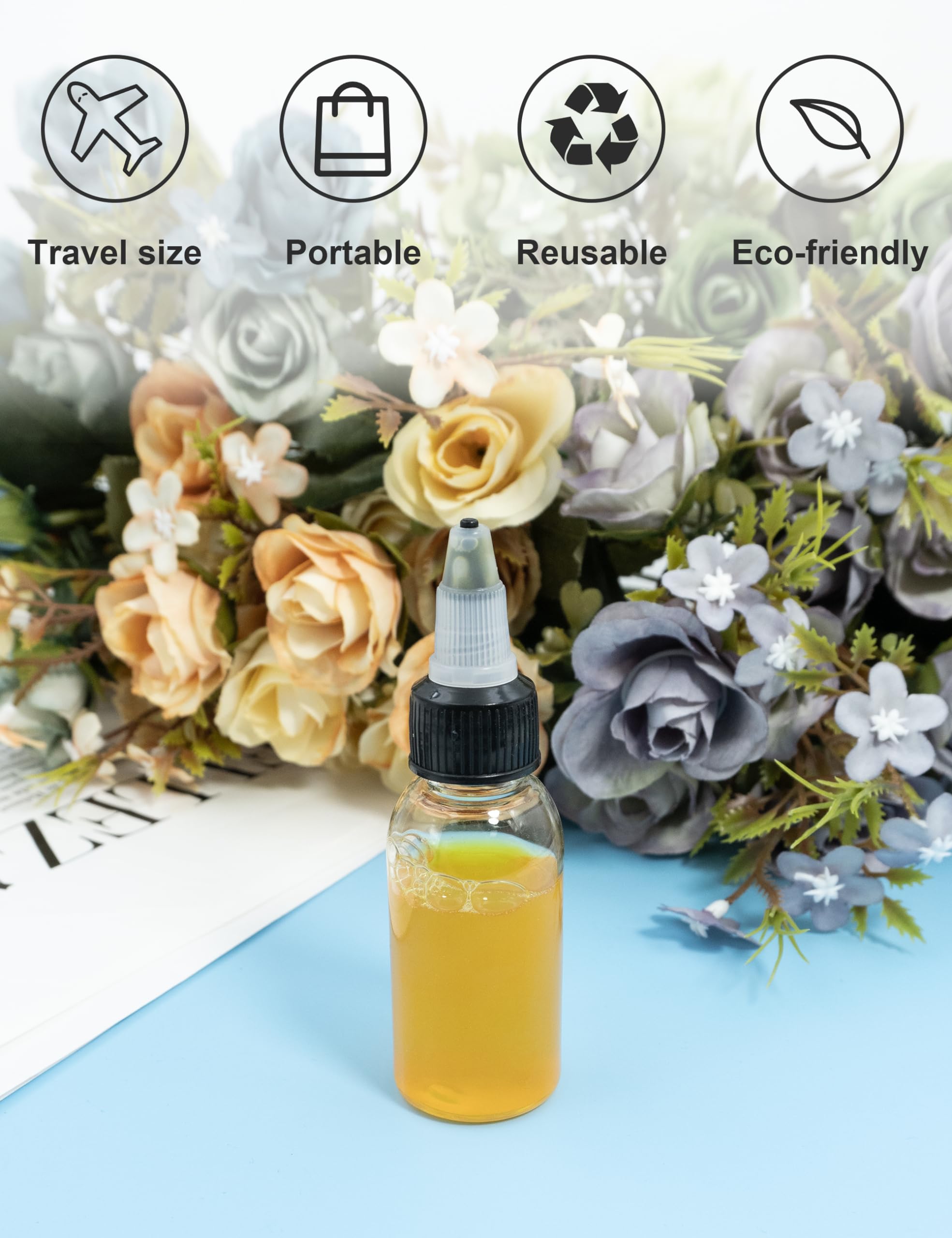 Eosau 30 Pcs 1Oz Plastic Squeeze Bottles With Twist Top Cap, 30Ml Clear Dispensing Bottles, Empty Squirt Bottle For Liquids, Sau