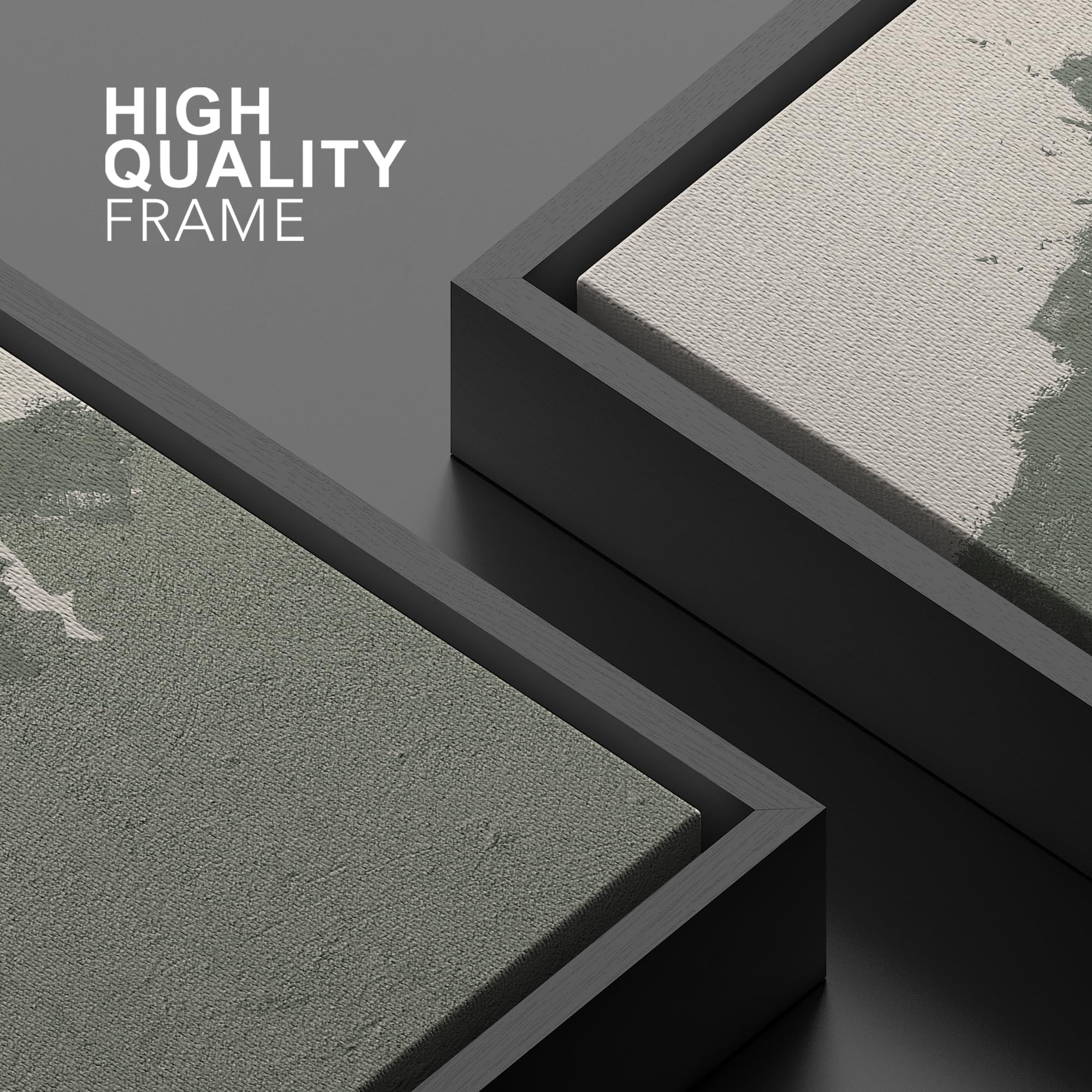 SIGNWIN Framed Canvas Print Wall Art Dark Duotone Gray Mountain Range Abstract Mid Century Minimalist Geometric Shape for Living Room  Bedroom  Office - 24''x36'' BLACK