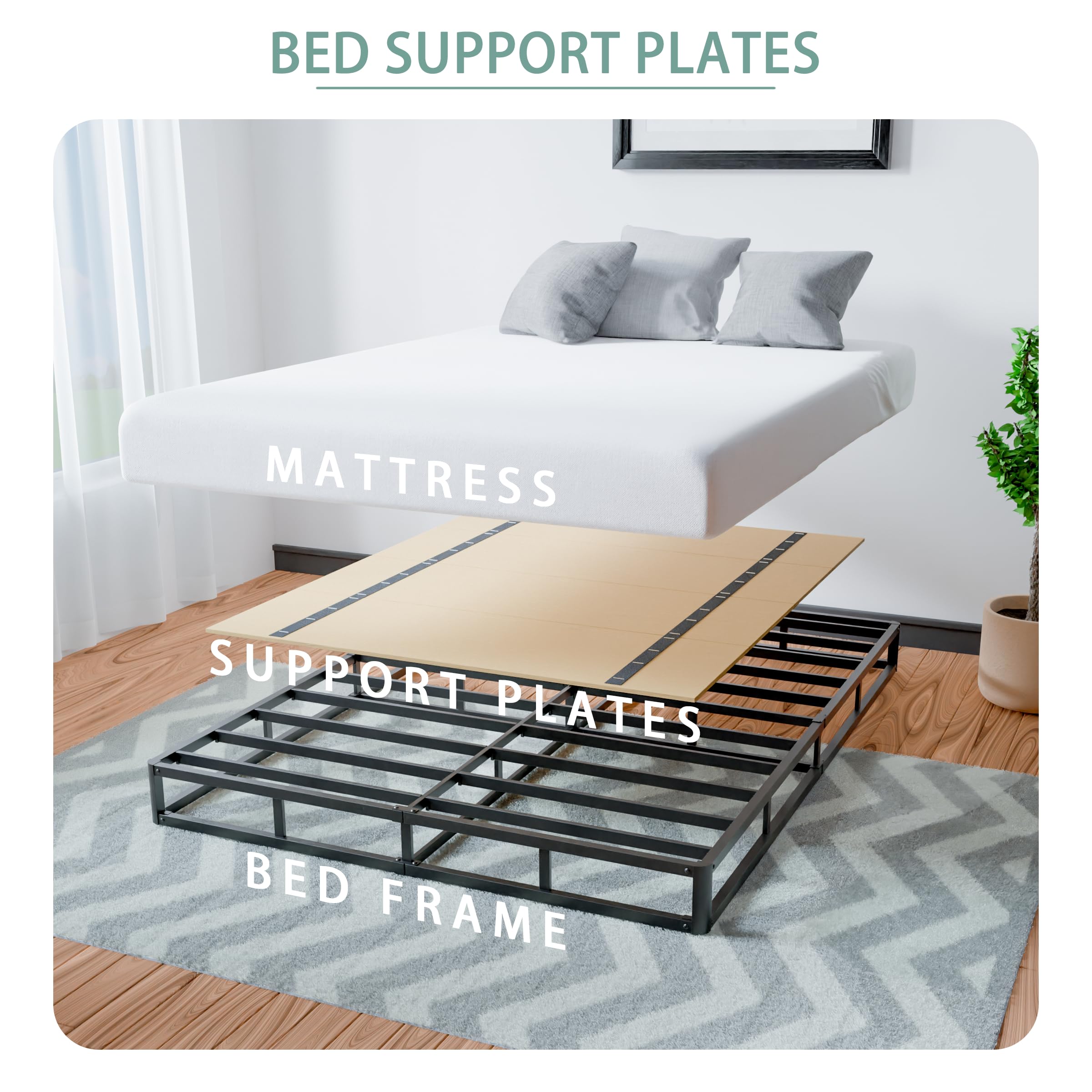 Imperius Mattress Support Wooden Bunkie Board/Bed Slats/Queen Bed Board Under Mattress Support(57''x 64'' Queen Size)