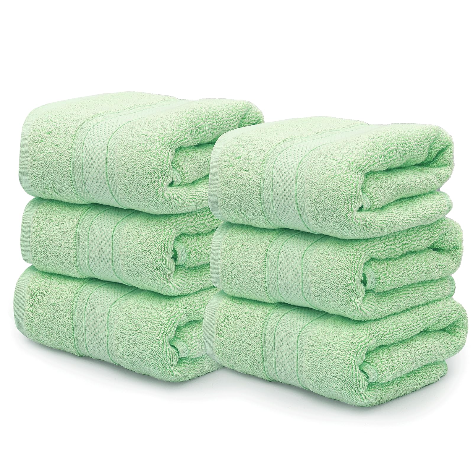 MoNiBloom 6-Piece 100% Cotton Hand Towel Set for Bathroom Home Hotel Spa Gym Yoga Shower Highly Absorbent Ultra Soft Quick-Dry (