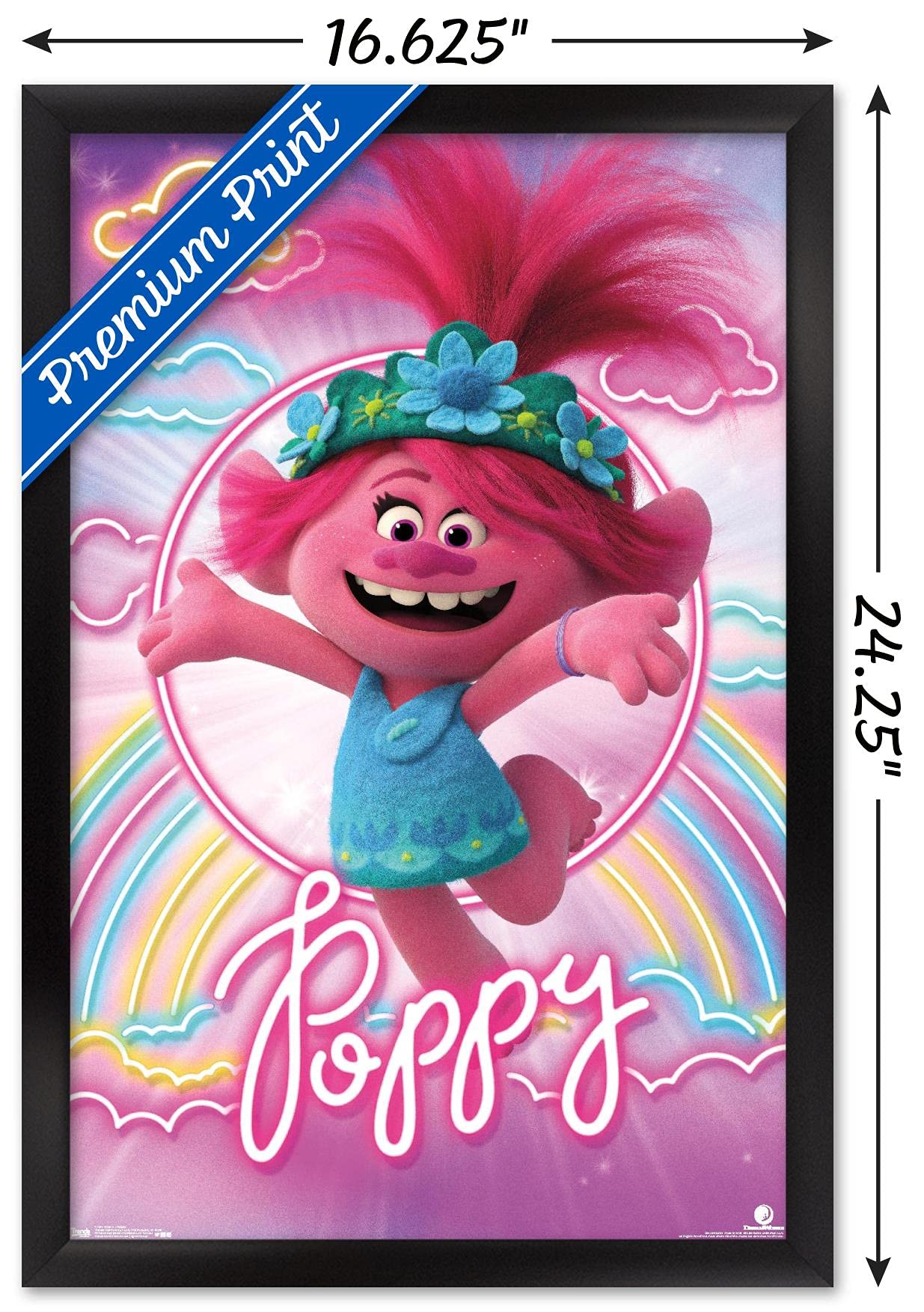 Trends International Dreamworks Trolls 2 - Poppy Wall Poster, 14.725'' X 22.375'', Black Framed Version