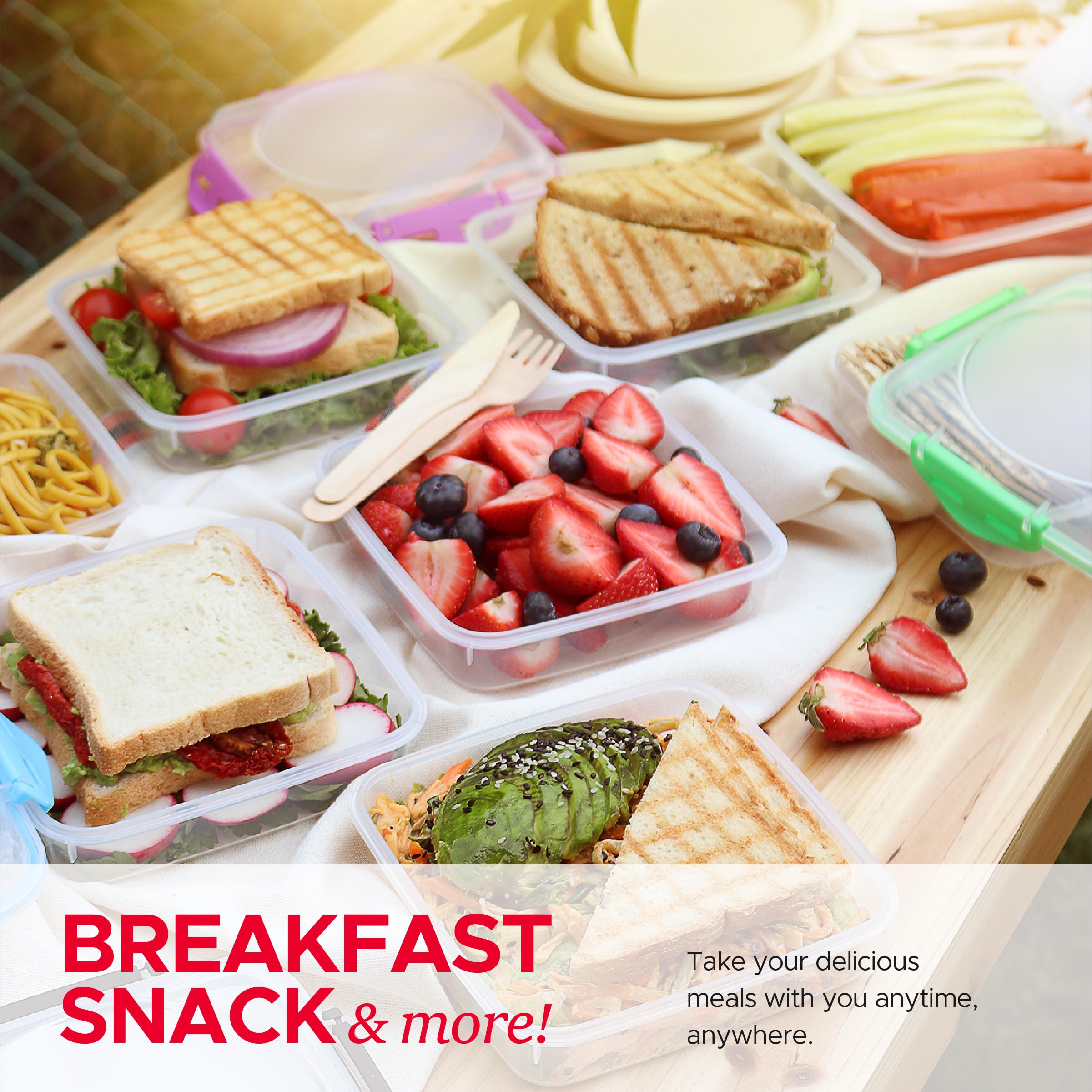 Tafura Kids 3 Pack Sandwich Containers, Bpa Free Plastic, Microwave And Dishwasher Safe, Designed With Kid Friendly Lids