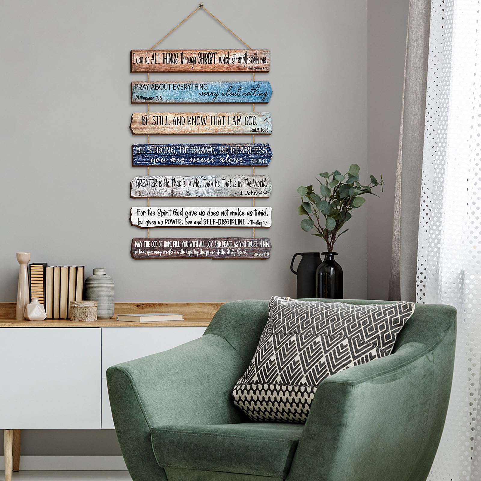 Yookeer Church Gift Christian Wall Art Office Inspirational Wooden Bible Verses Bedroom Scripture Wall Art Meditation Inspiratio