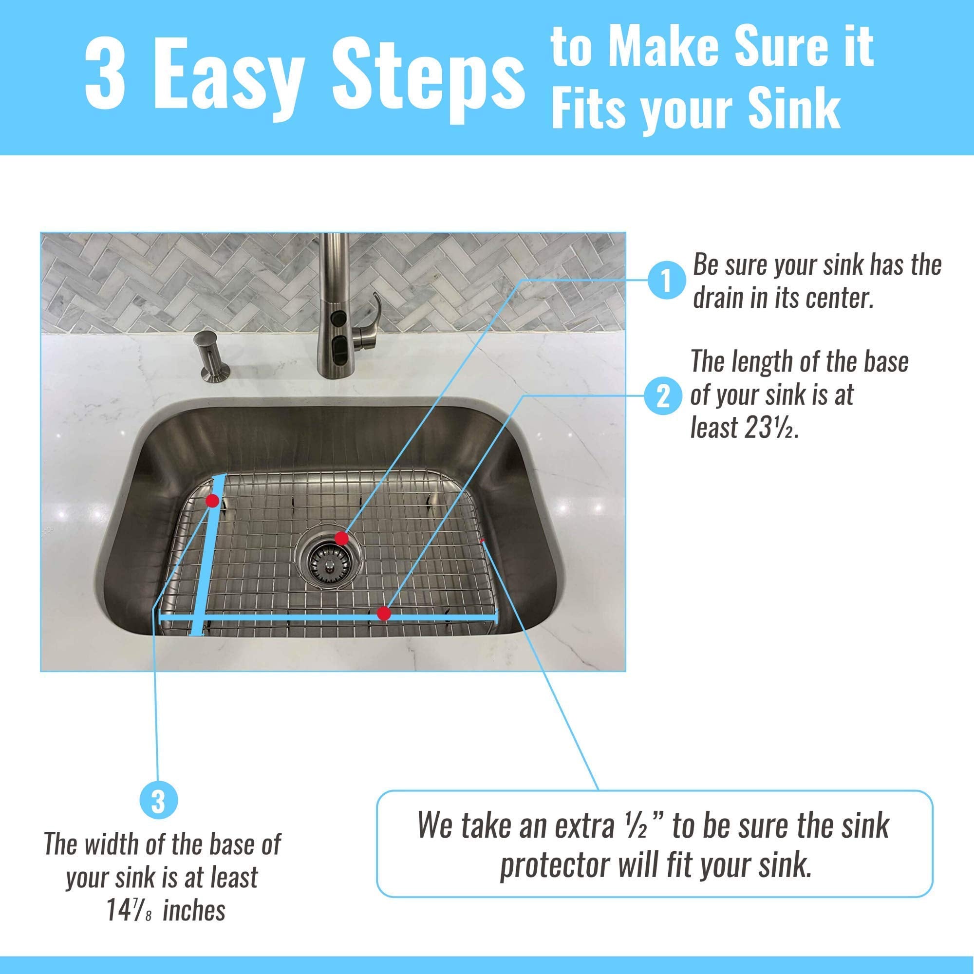 Better Houseware Stainless Steel Sink Protector Mat 23 x 14.4 x 1, Premium Rack for Kitchen Sinks, Durable Stainless Steel