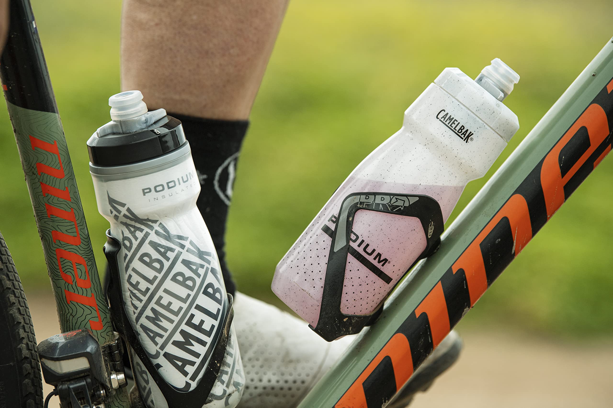 Camelbak Podium Chill Insulated Bike Water Bottle - Easy Squeeze Bottle - Fits Most Bike Cages - 21Oz, Navy Stripe