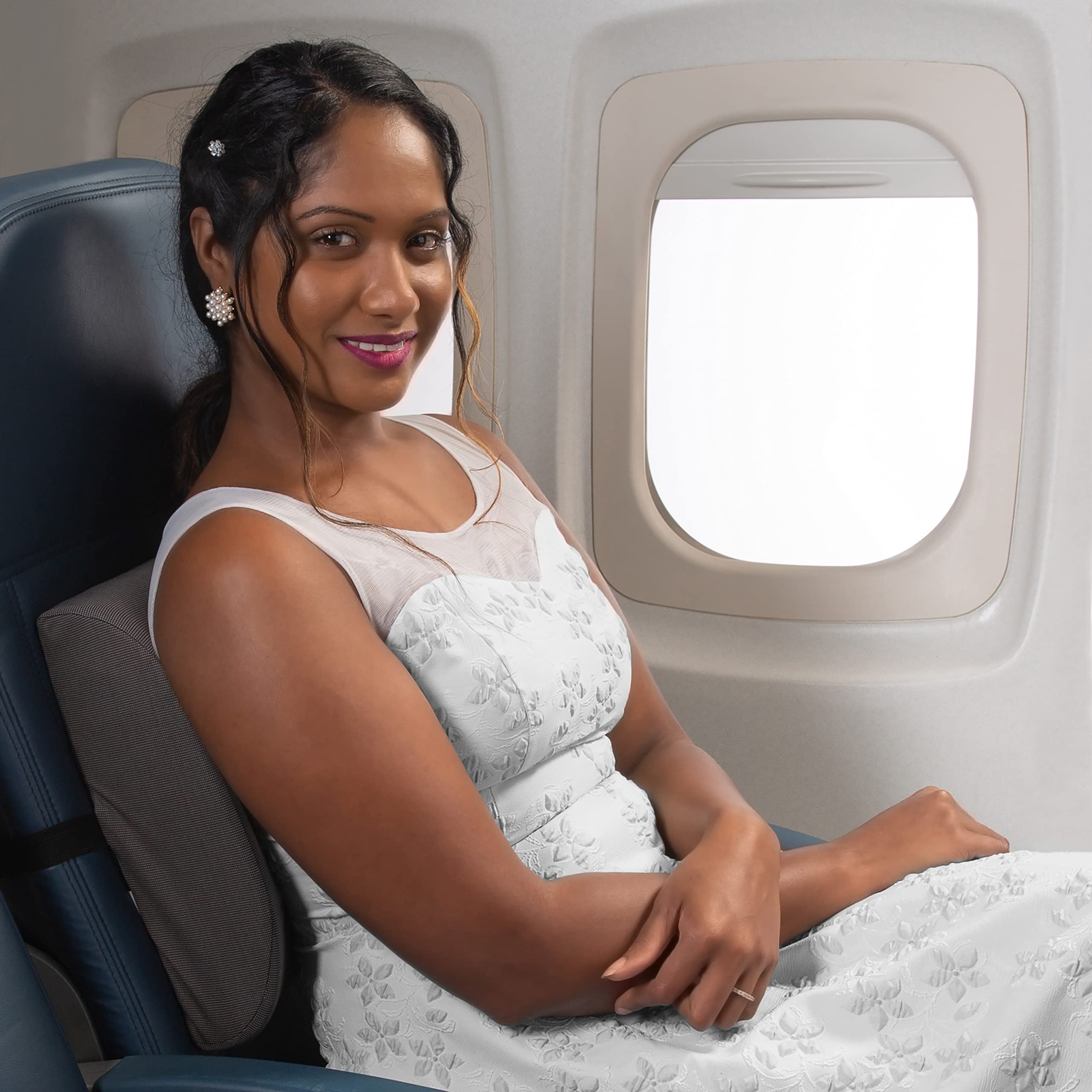 Gforce Office Chair, Adjustable, Comfort, Low/Mid Support, In Black Cooling Gel Memory Foam Back Cushion