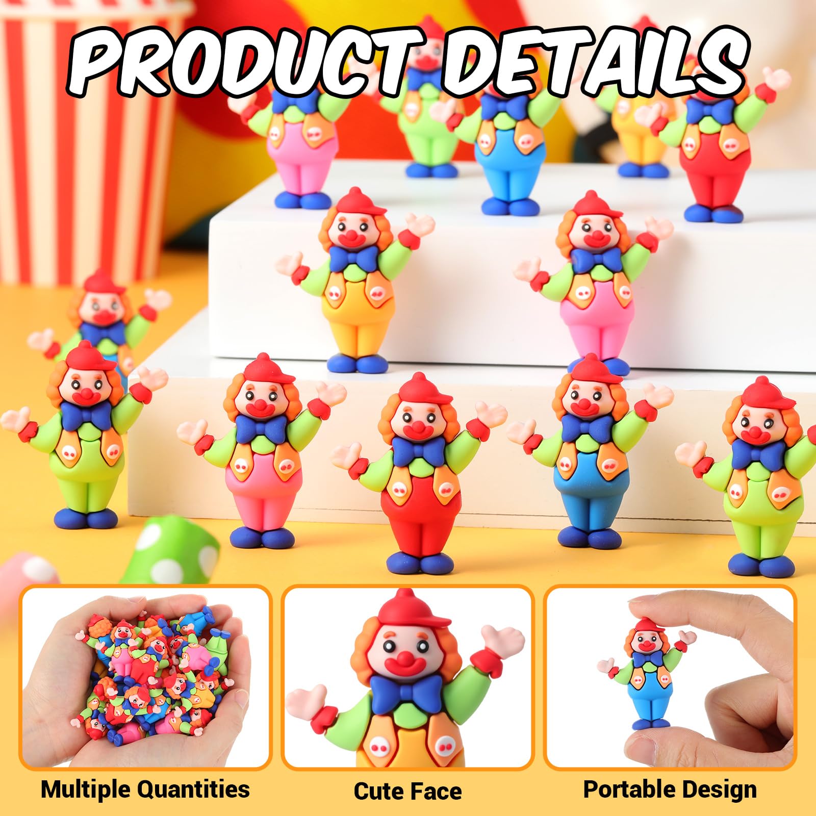 Soulchen Clown Figurines Clown Figure Doll Circle Statues for Kids & Adults for Circus Ornaments Display Home Table Desk Decor C
