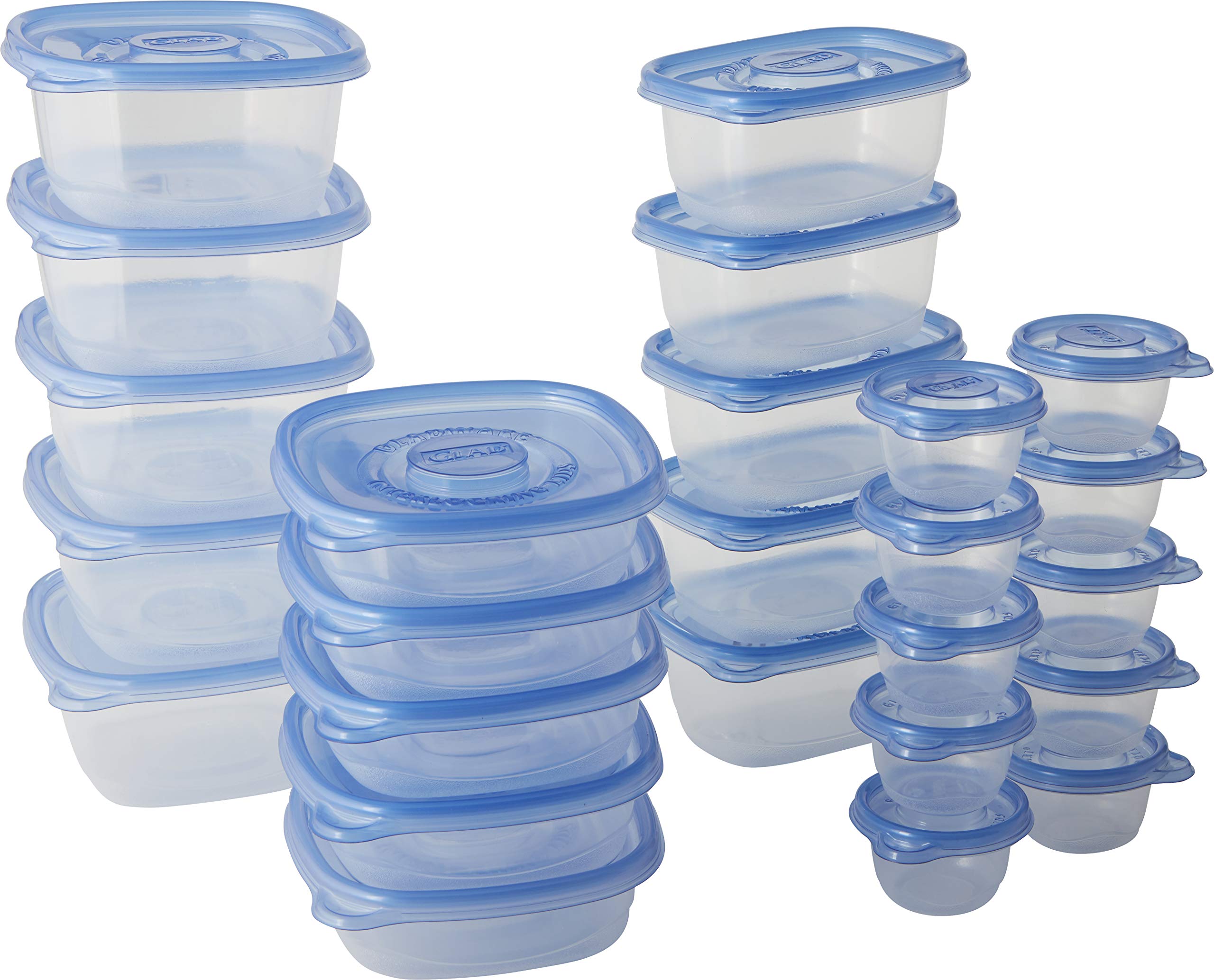 Glad GladWare Lunch Variety Pack Food Storage Containers with Lids, No BPA Reusable Plastic, Multiple Sizes Lunches, Leftovers S