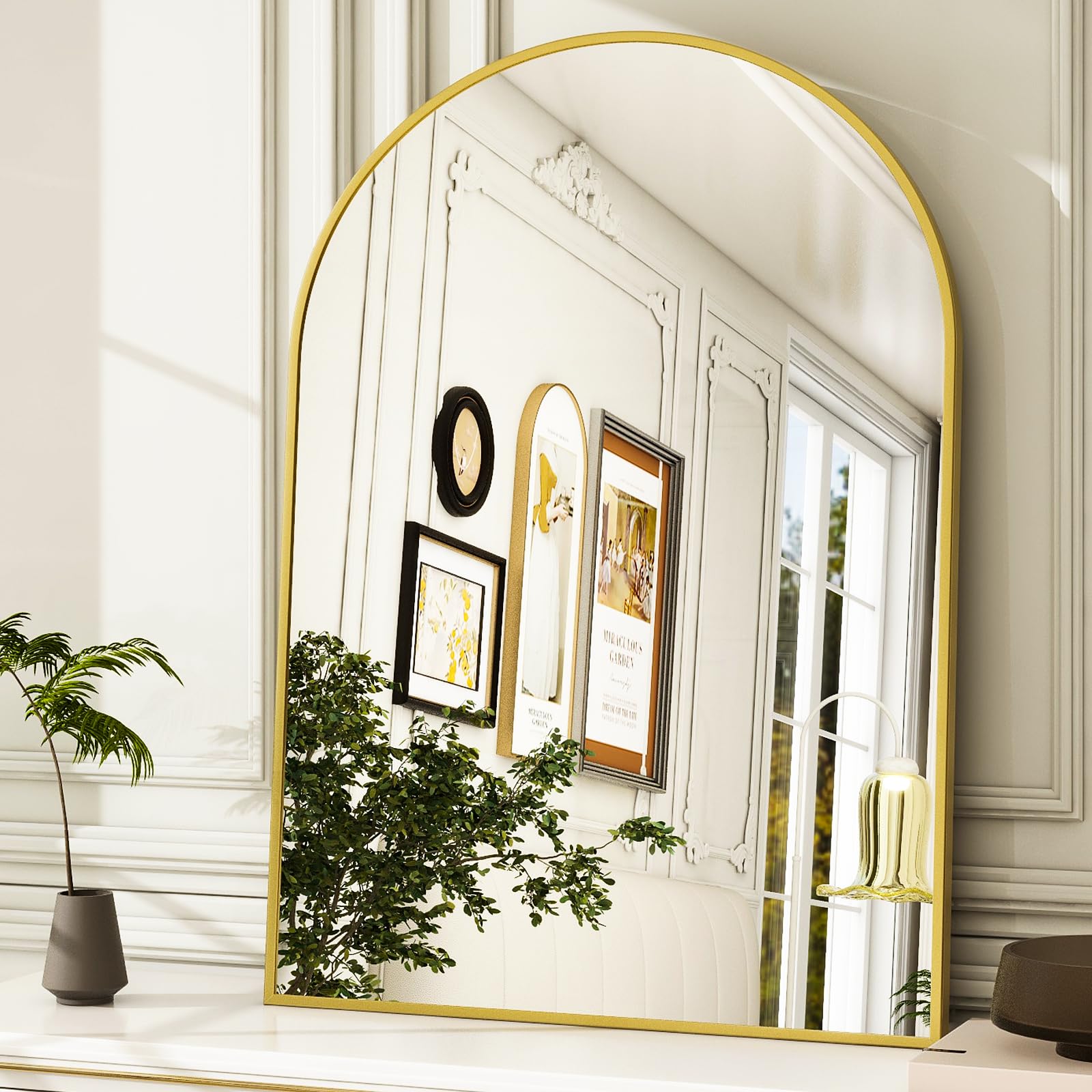 Arch Bathroom Mirror, 24x36 Inch - Wall Mounted Vanity Mirror with Aluminum Alloy Frame - Ideal for Living Room, Bedroom, Bathro