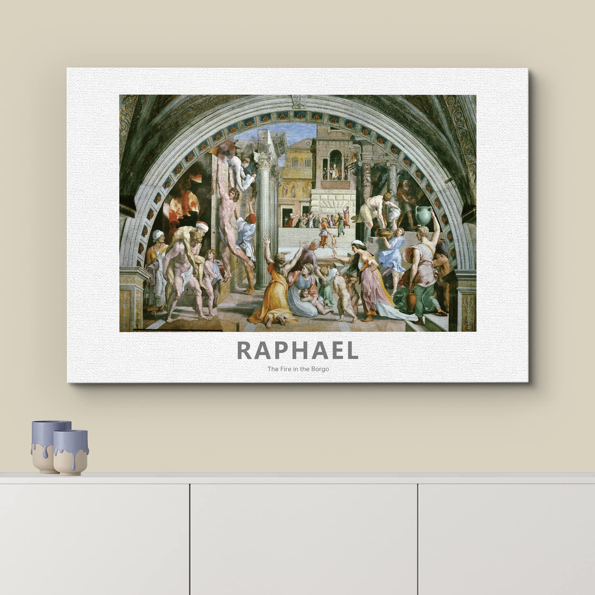 Wall26 Canvas Print Wall Art The Fire In The Borgo By Raphael Historic Cultural Illustrations Fine Art Traditional Colorful For