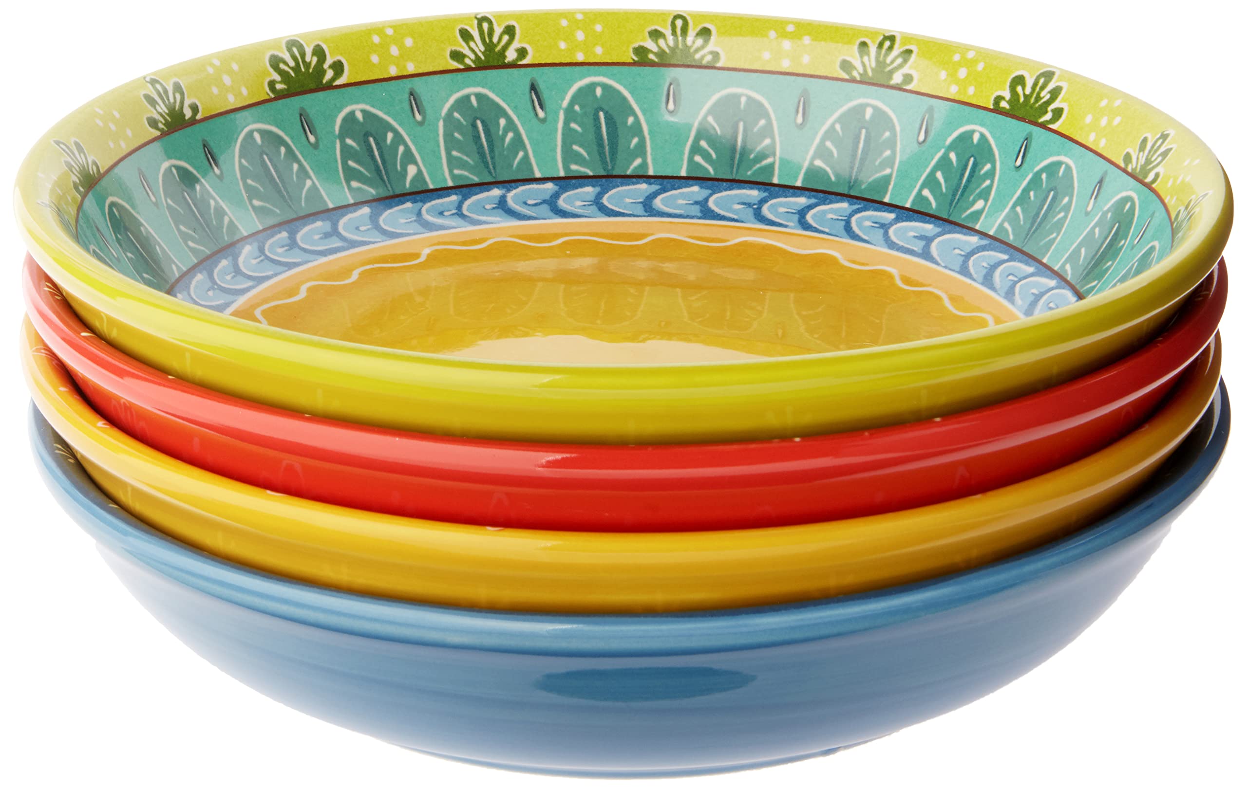 Certified International Valencia Soup/Pasta Bowl (Set Of 4), 9.25'', Multicolor
