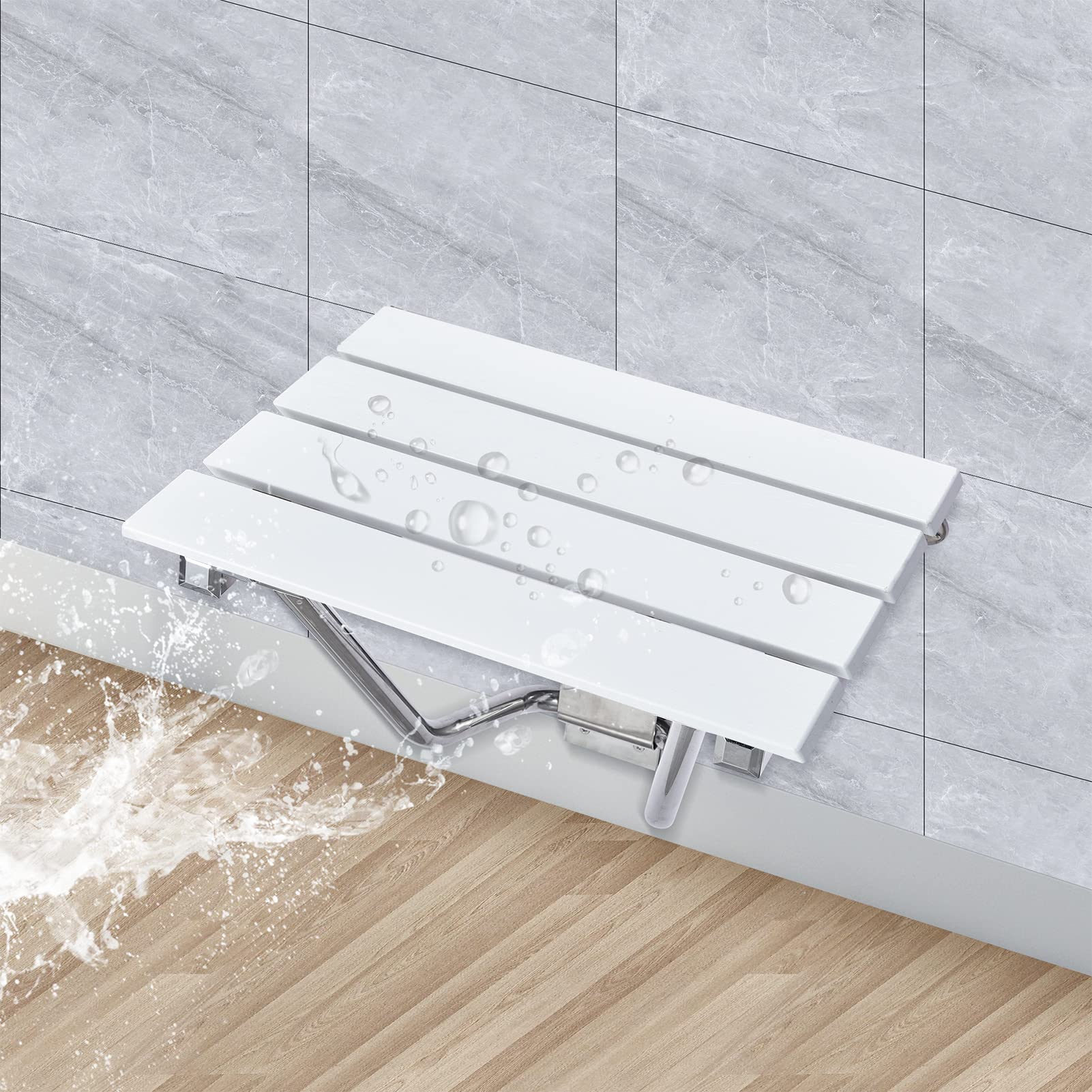Folding Shower Seat And Bench Wall Mounted, Shower Chair Foldable, Shower Stool Collapsible For Inside Shower Bathroom Bathtub S