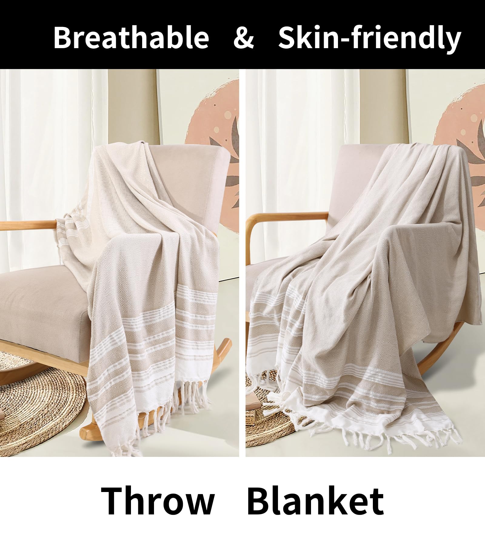 Large Throw Blanket Yoga Blanket Turkish Beach Towel Women Birthday 60Th 50Th 40Th 30Th Ideas Mother Day Grandma Nana Wife Siste