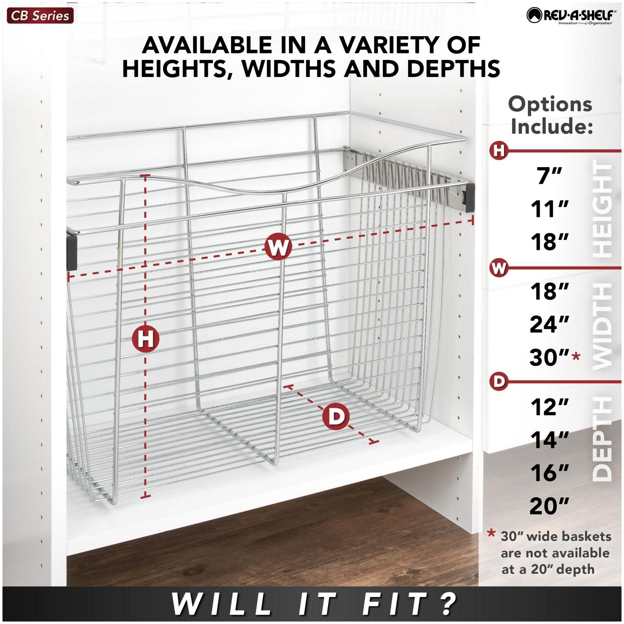 Rev-A-Shelf - Cb-242011Cr-1 - Chrome Closet Pull-Out Basket