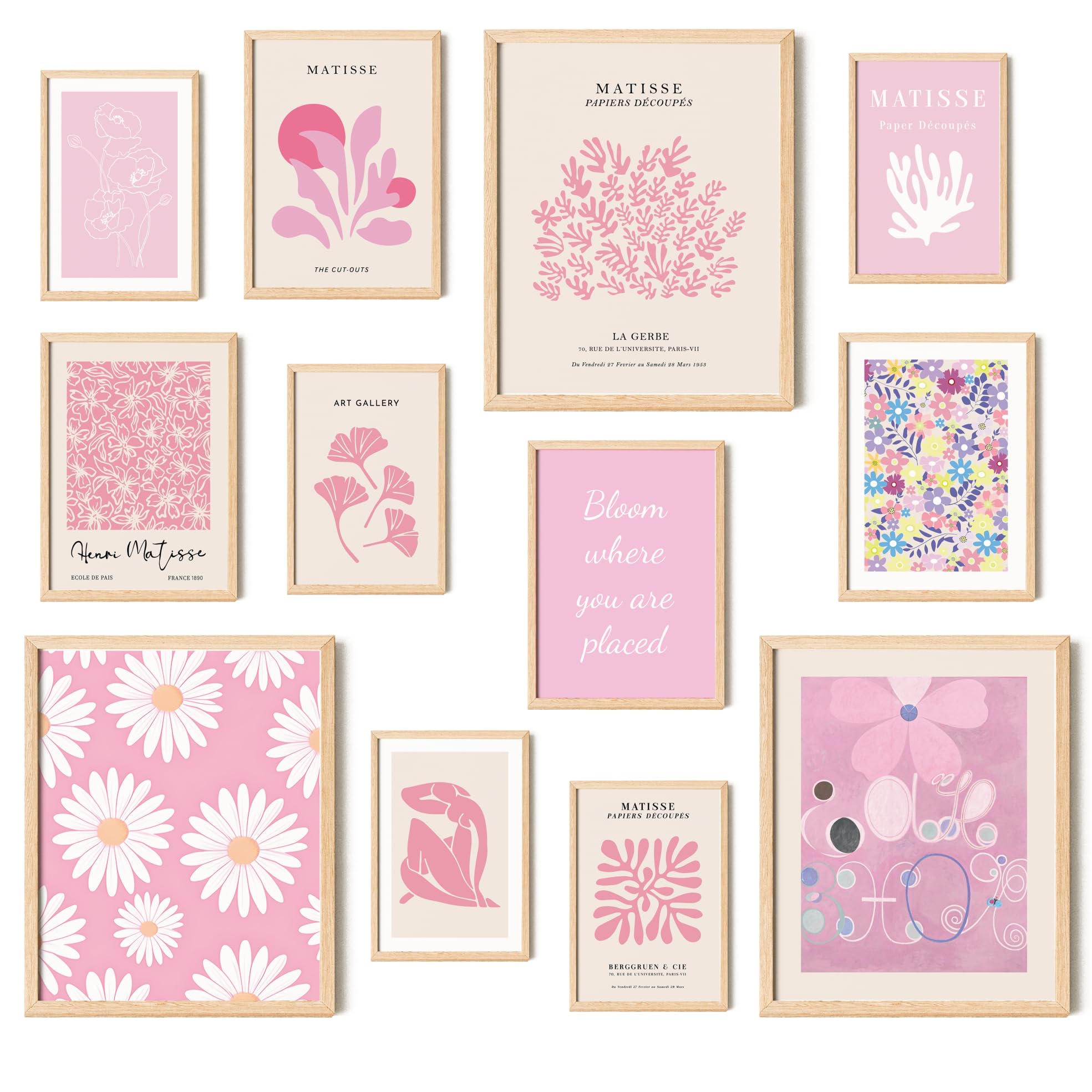 97 Decor Pink Wall Decor Aesthetic Pictures - Matisse Wall Art Pink Posters For Room Aesthetic, Abstract Danish Pastel Prins, Li