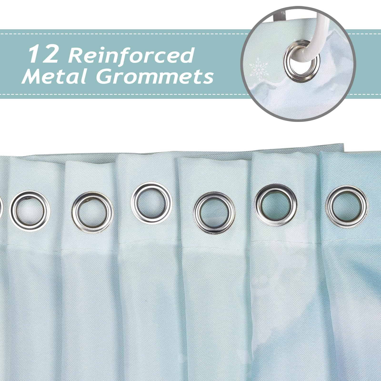 Bonhause Winter Forest Shower Curtain Pine Tree Deer Snowflake Christmas Holiday Decorative Bath Curtain 72 X 72 Inch Polyester