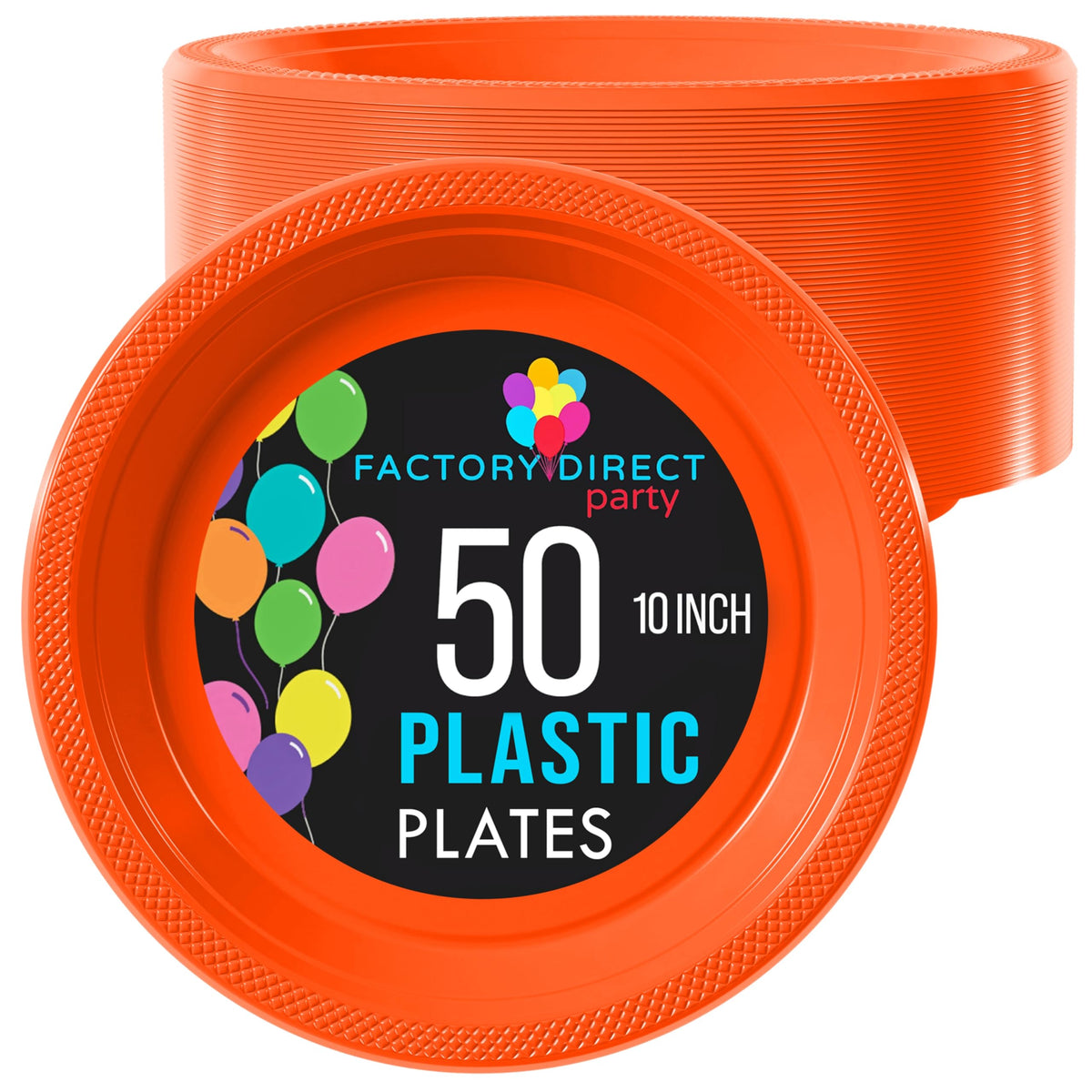Exquisite Orange Plastic Plates For Party 10 Orange Disposable Plates For Party Supplies 50 Pcs Disposable Dinner Plate Heavy