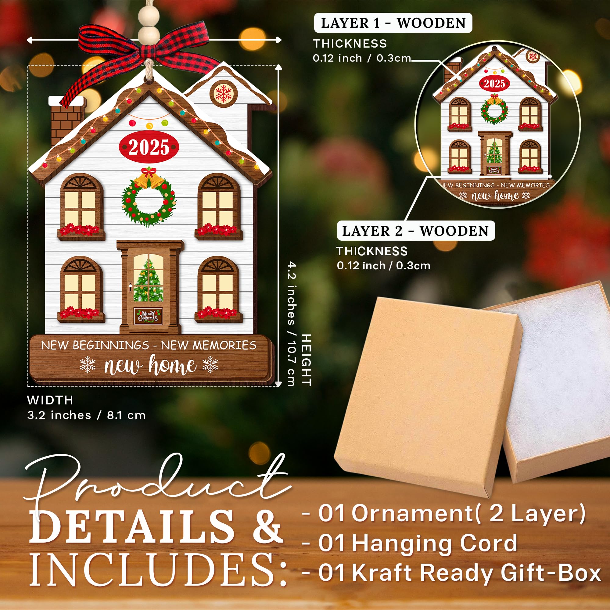 HEXMOZ New Home Ornament 2025 - Best Housewarming Gifts 2025 - New Home Gift Ideas - House Warming Gifts - First House Gift for