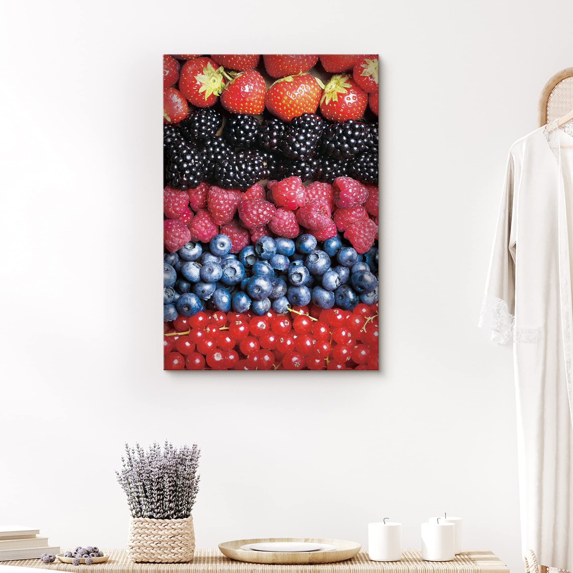 Signford Canvas Print Wall Art Variety Of Different Berries Fruit Family Photography Modern Art Decorative Elements Closeup Colo